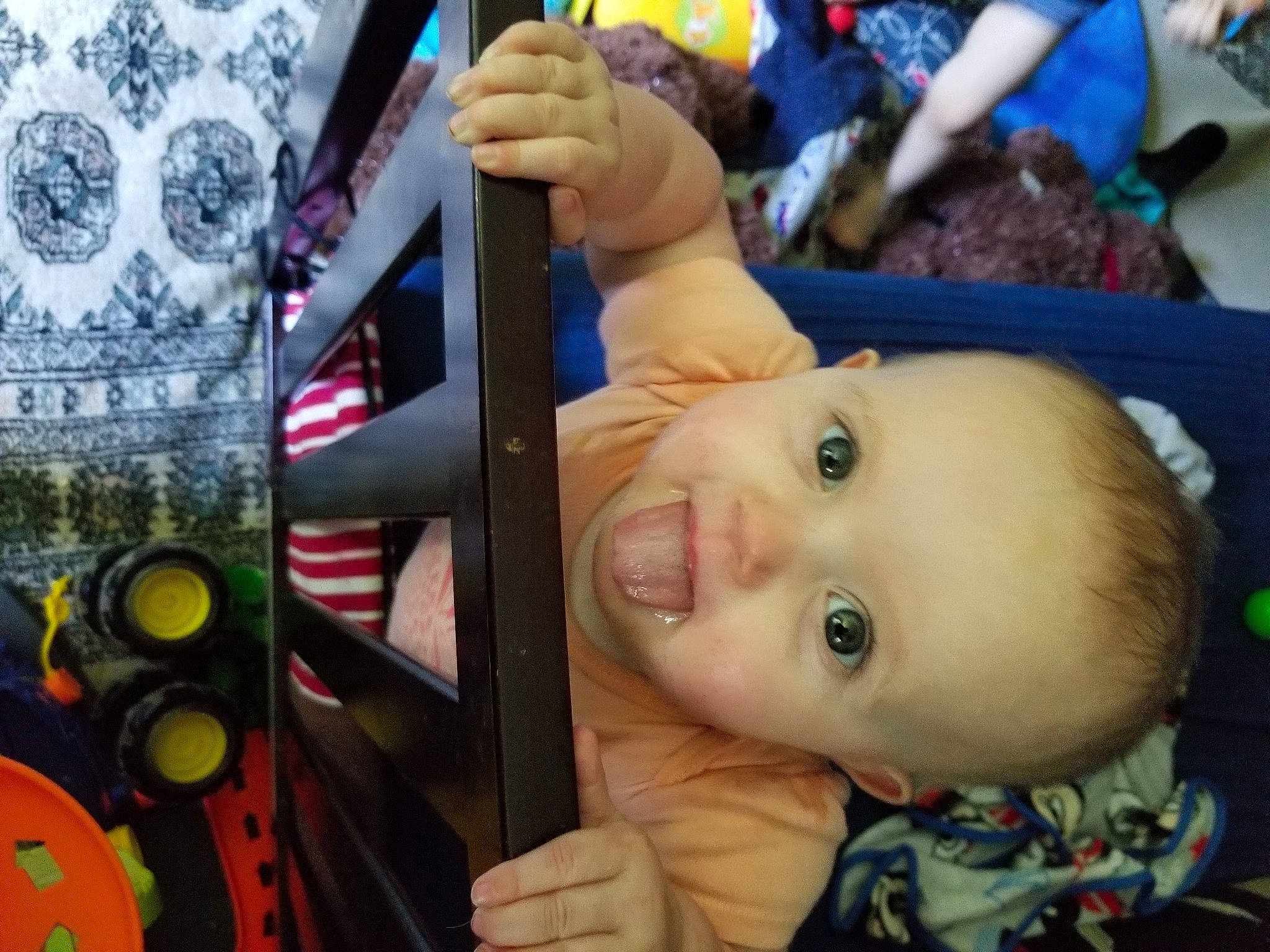 Monroe joined the competition — help win amazing prizes! baby, baby_products, cheek, child, eye, finger, fun, hand, happy, leisure, nose, person, public_space, recreation, skin, smile, snapshot, thumb, toddler, tree