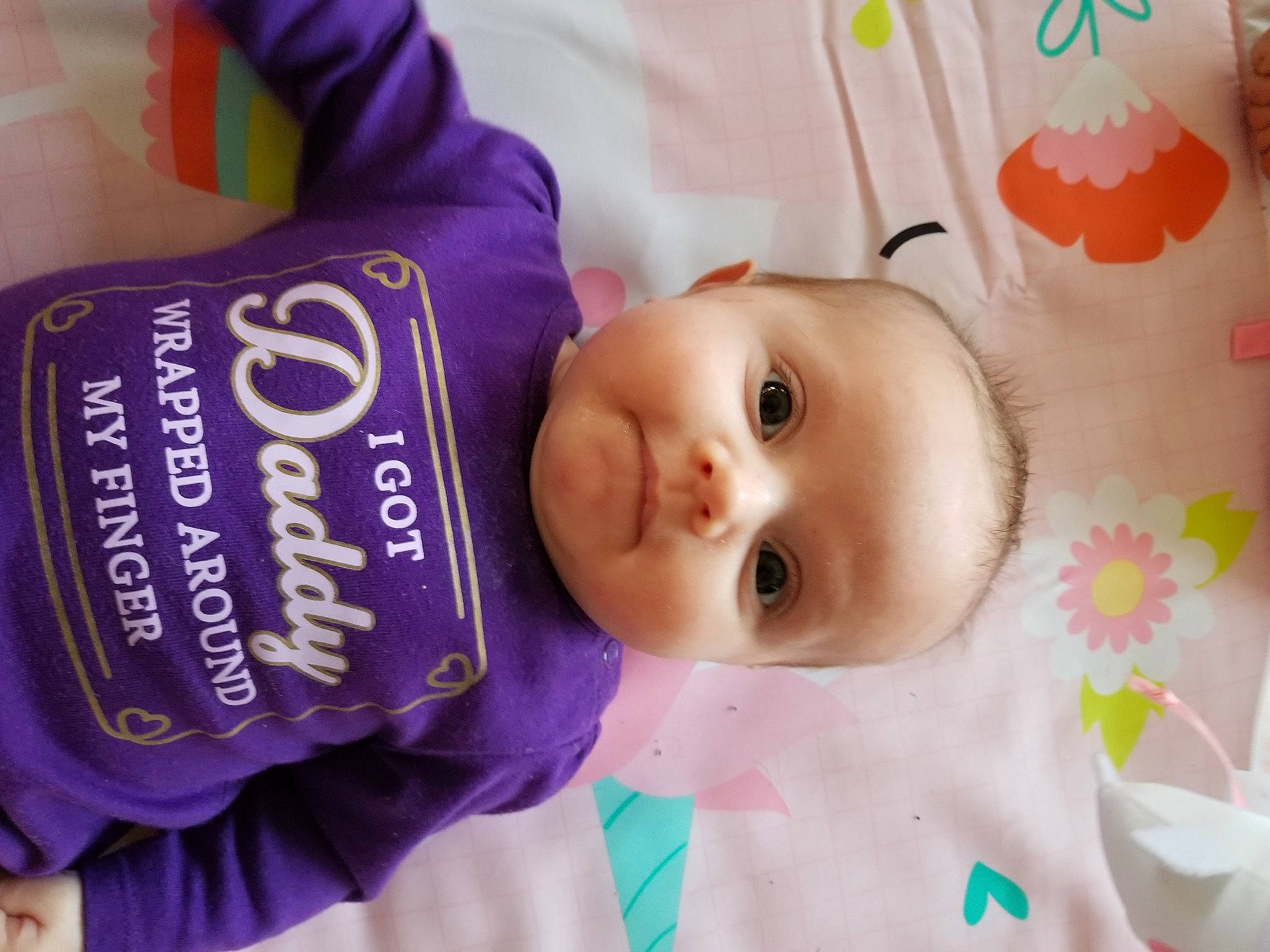 Monroe is registered to the contest to win money with this photo: baby, baby_products, baby_safety, baby_toddler_clothing, cheek, child, drinkware, eyebrow, eyelash, face, happy, lip, magenta, nose, person, pink, room, skin, sleeve, toddler