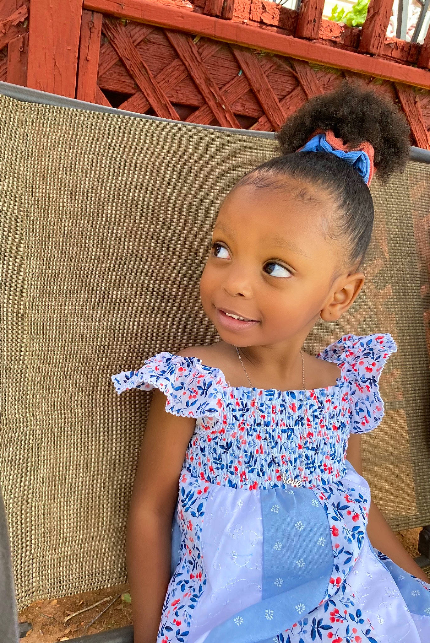 Nalayah is registered to the contest to win money with this photo: baby_toddler_clothing, chin, day_dress, dress, electric_blue, embellishment, eye, face, fashion_design, fun, hair, happy, head, headgear, joy, magenta, one_piece_garment, person, sleeve, smile