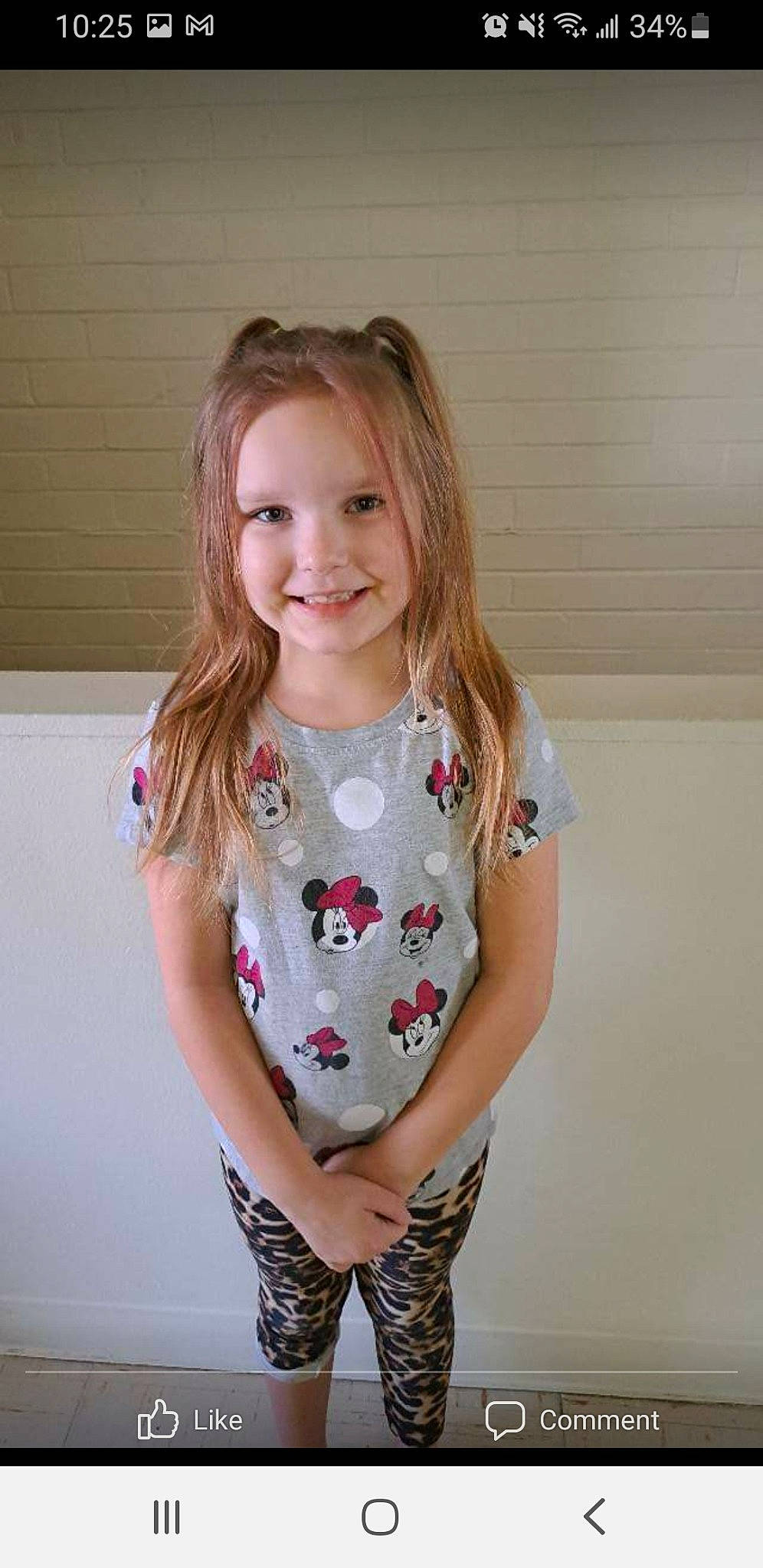 Sarah is registered to the contest to win money with this photo: arm, baby_toddler_clothing, dress, eye, face, hand, happy, human_body, iris, joy, knee, lip, long_hair, person, pink, skin, sleeve, smile, t_shirt, thigh