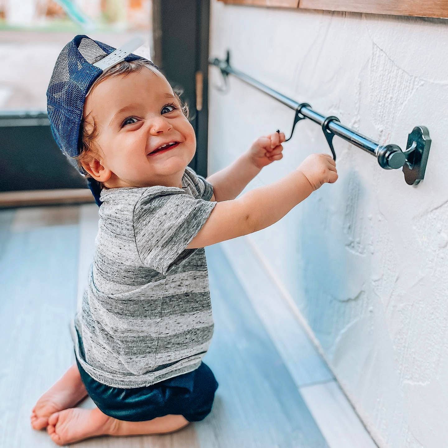 Franklin joined the competition — help win amazing prizes! arm, baby, cap, child, joy, leg, person, photography, play, room, smile, toddler
