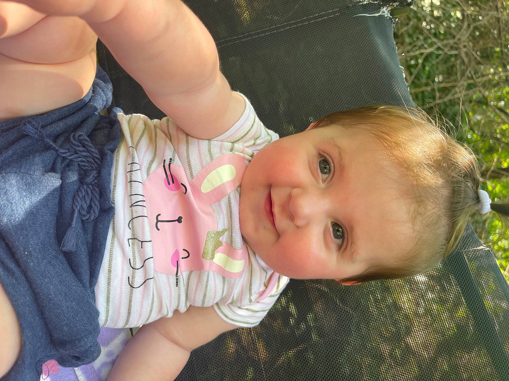 Alayna joined the competition — help win amazing prizes! baby, baby_toddler_clothing, blond, cheek, child, cool, eyelash, fun, grass, happy, leisure, lip, mouth, nose, people_in_nature, person, pink, skin, smile, toddler