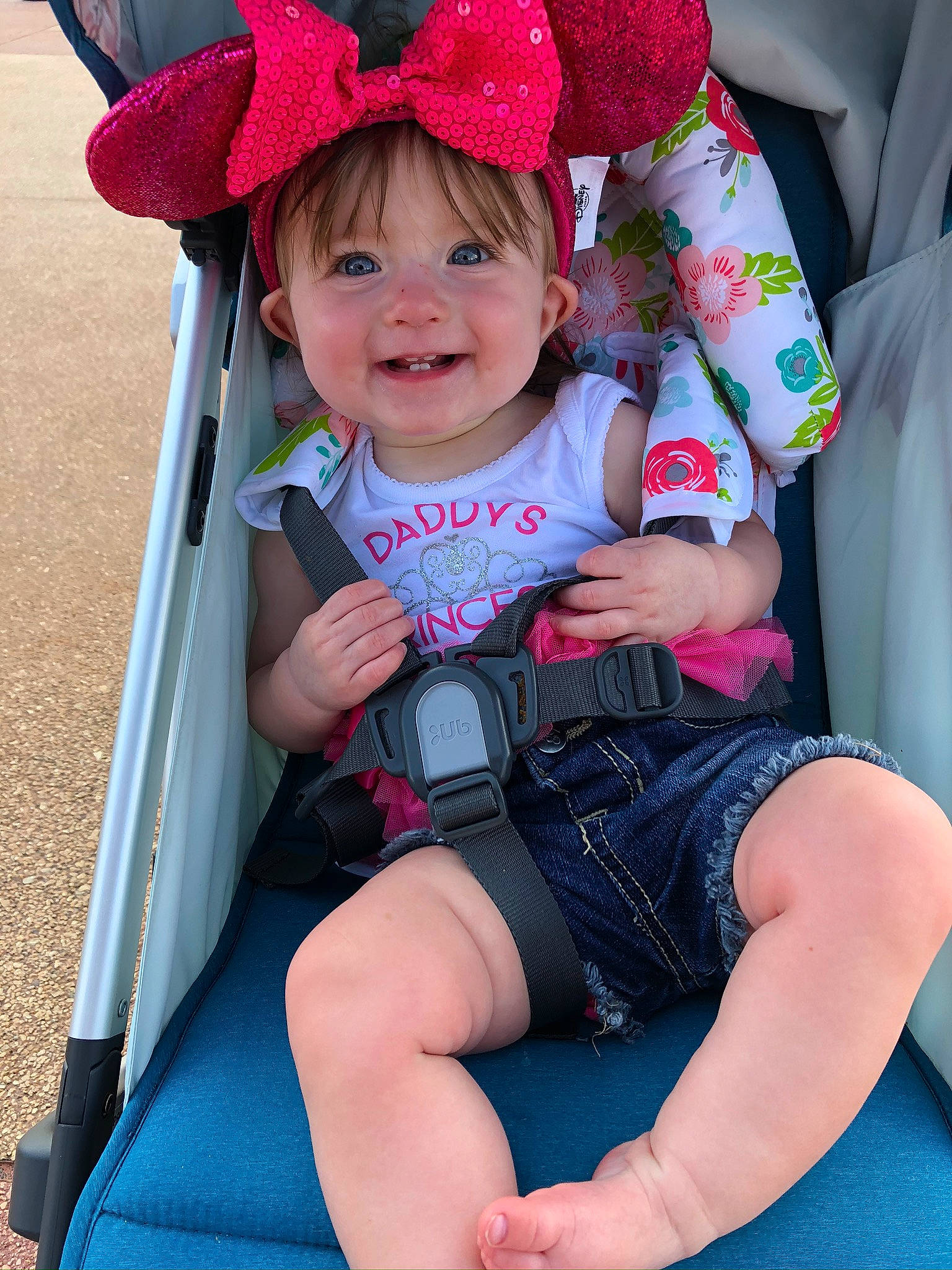 Melani joined the competition — help win amazing prizes! baby, baby_carriage, baby_products, cheek, child, daughter, hat, headgear, joy, leg, person, pink, plant, product, sitting, skin, smile, summer, sun_hat, toddler