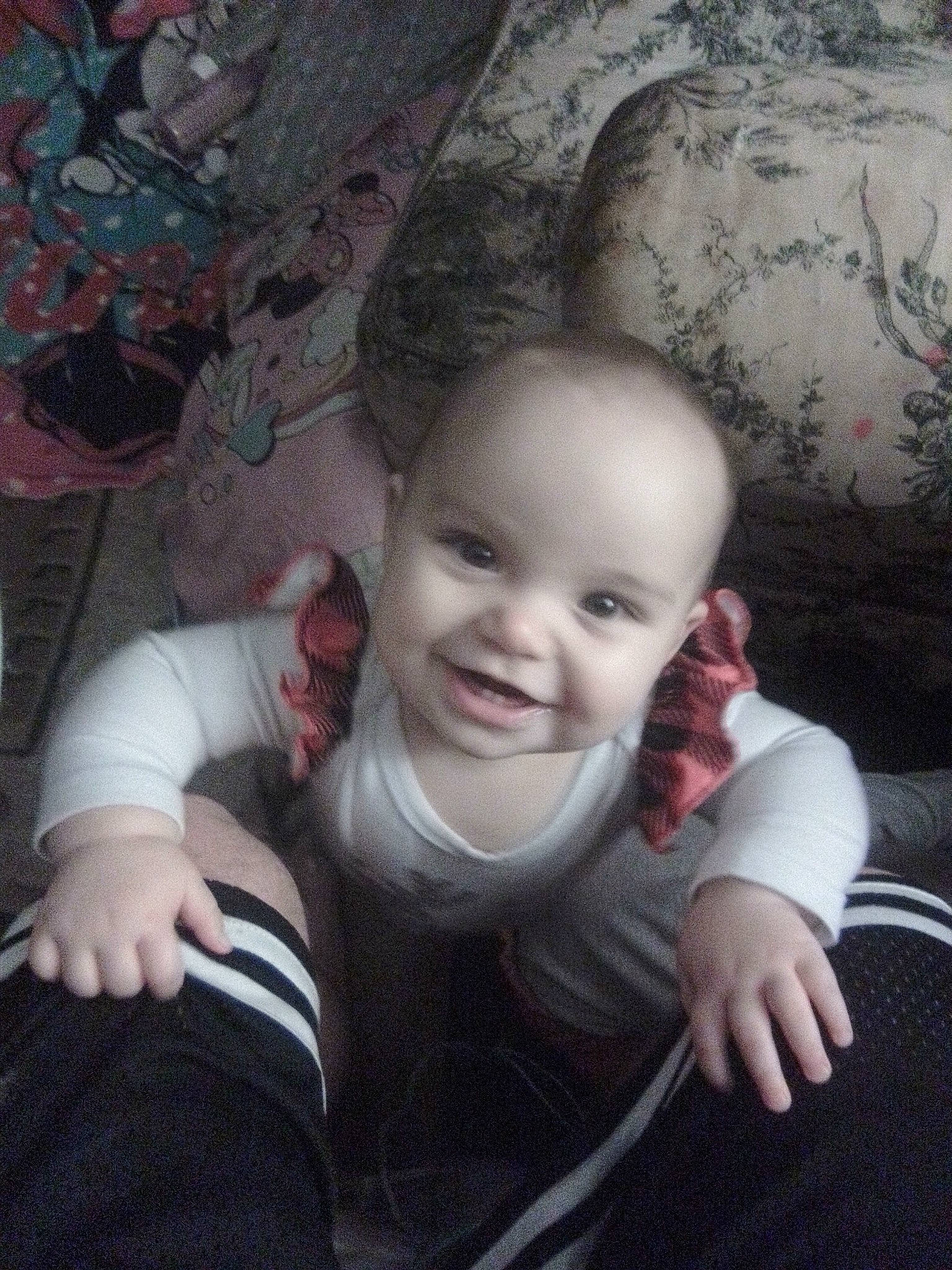 Kylie joined the competition — help win amazing prizes! baby, child, comfort, eye, flash_photography, flooring, fun, grass, grey, happy, iris, joy, leg, lip, nose, person, plant, sitting, skin, smile