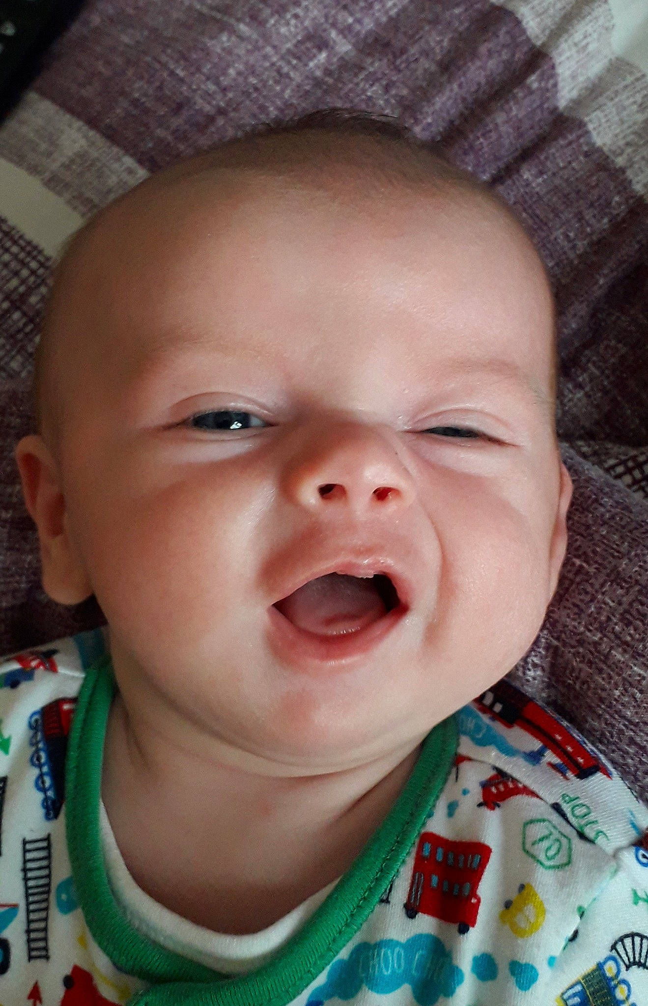 Markus is registered to the contest to win money with this photo: baby, baby_laughing, baby_making_funny_faces, cheek, child, chin, close_up, face, facial_expression, forehead, head, laugh, lip, mouth, nose, person, skin, smile, toddler, tooth