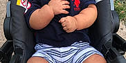 Yassiel Torres joined the competition — help win amazing prizes! baby, child, cute, face, footwear, grass, hand, happy, infant, outdoor, person, polo_shirt, sandals, seat, shorts, sidewalk, skin, smiling, stroller, summer