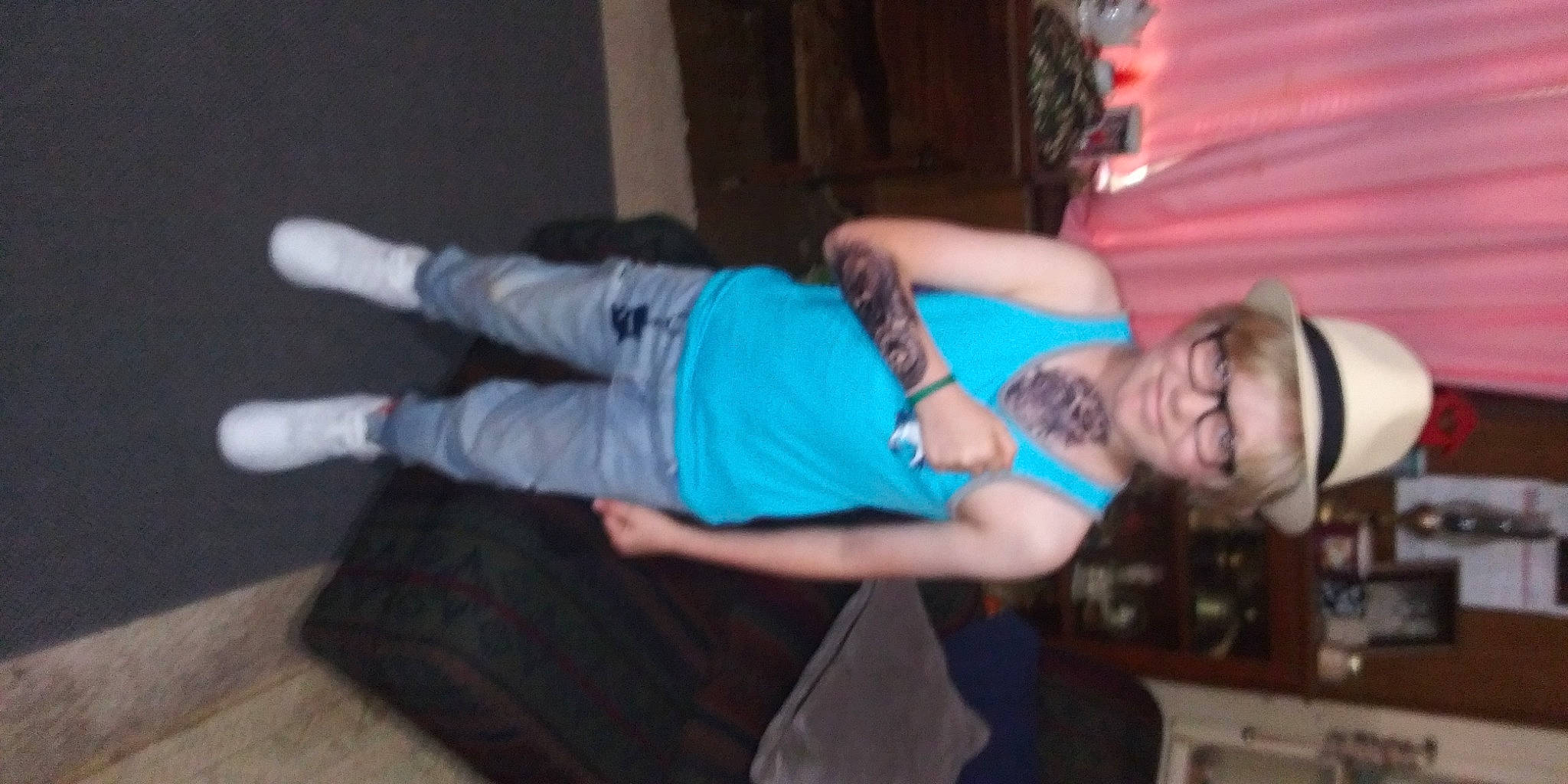 Daniel joined the competition — help win amazing prizes! abdomen, elbow, electric_blue, entertainment, event, flooring, fun, human_leg, joy, knee, performing_arts, person, room, smile, t_shirt, thigh, wrist