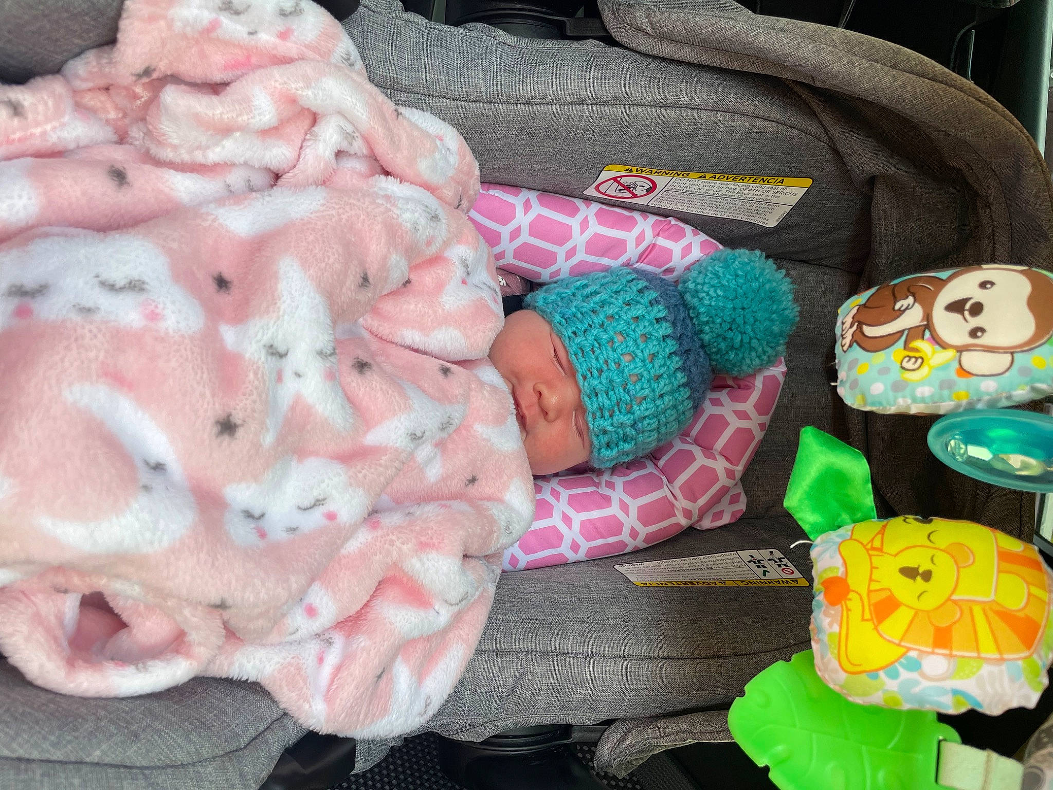 Haisley joined the competition — help win amazing prizes! art, baby, baby_products, baby_toddler_clothing, bag, car_seat, child, comfort_food, craft, green, headwear, linens, luggage_and_bags, pattern, peach, person, pink, stuffed_toy, sweetness, thread