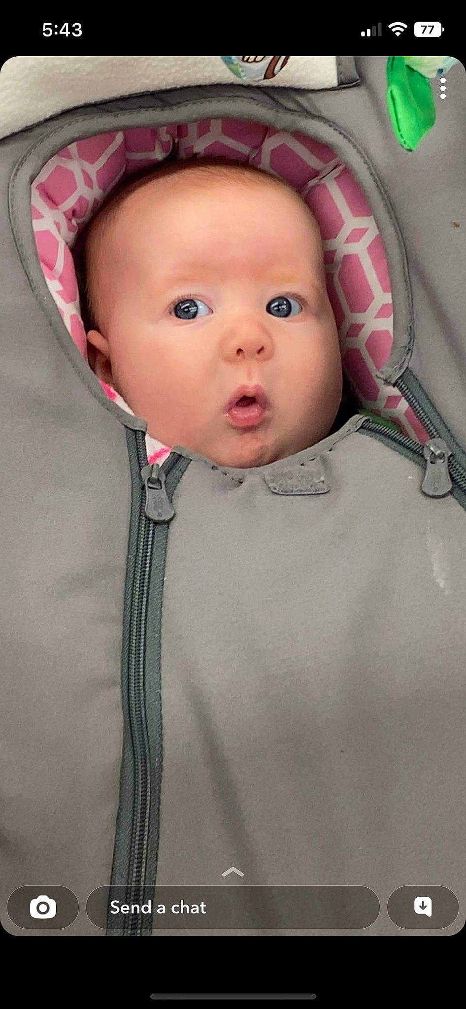 Haisley is registered to the contest to win money with this photo: baby, baby_toddler_clothing, cheek, child, chin, collar, comfort, eye, eyebrow, eyelash, face, facial_expression, jacket, linens, lip, nose, outerwear, person, skin, sleeve