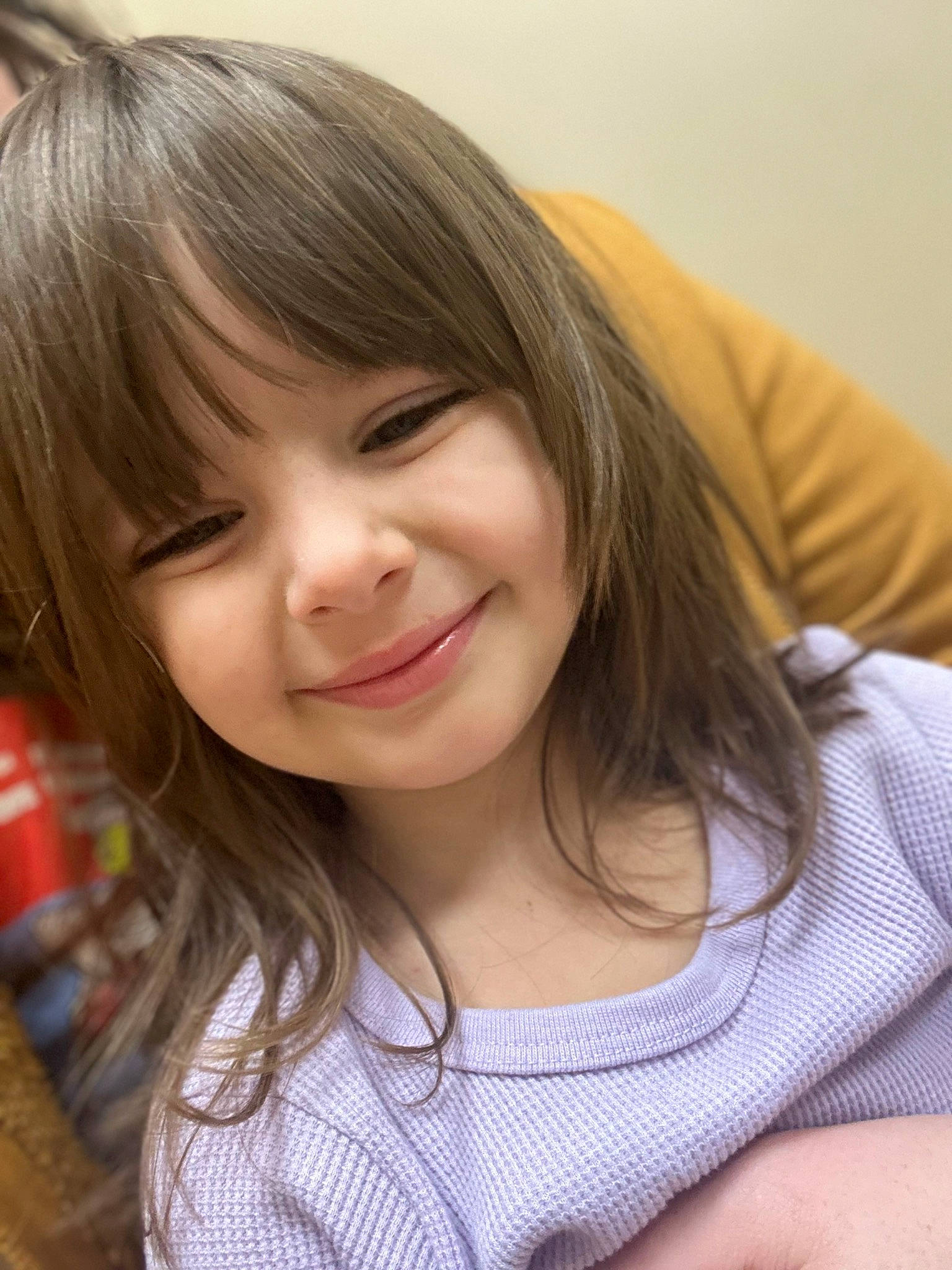 Winry joined the competition — help win amazing prizes! bangs, blond, brown_hair, cheek, chest, child, chin, close_up, elbow, eyebrow, eyelash, gesture, hair_coloring, happy, joy, layered_hair, lip, long_hair, nose, person