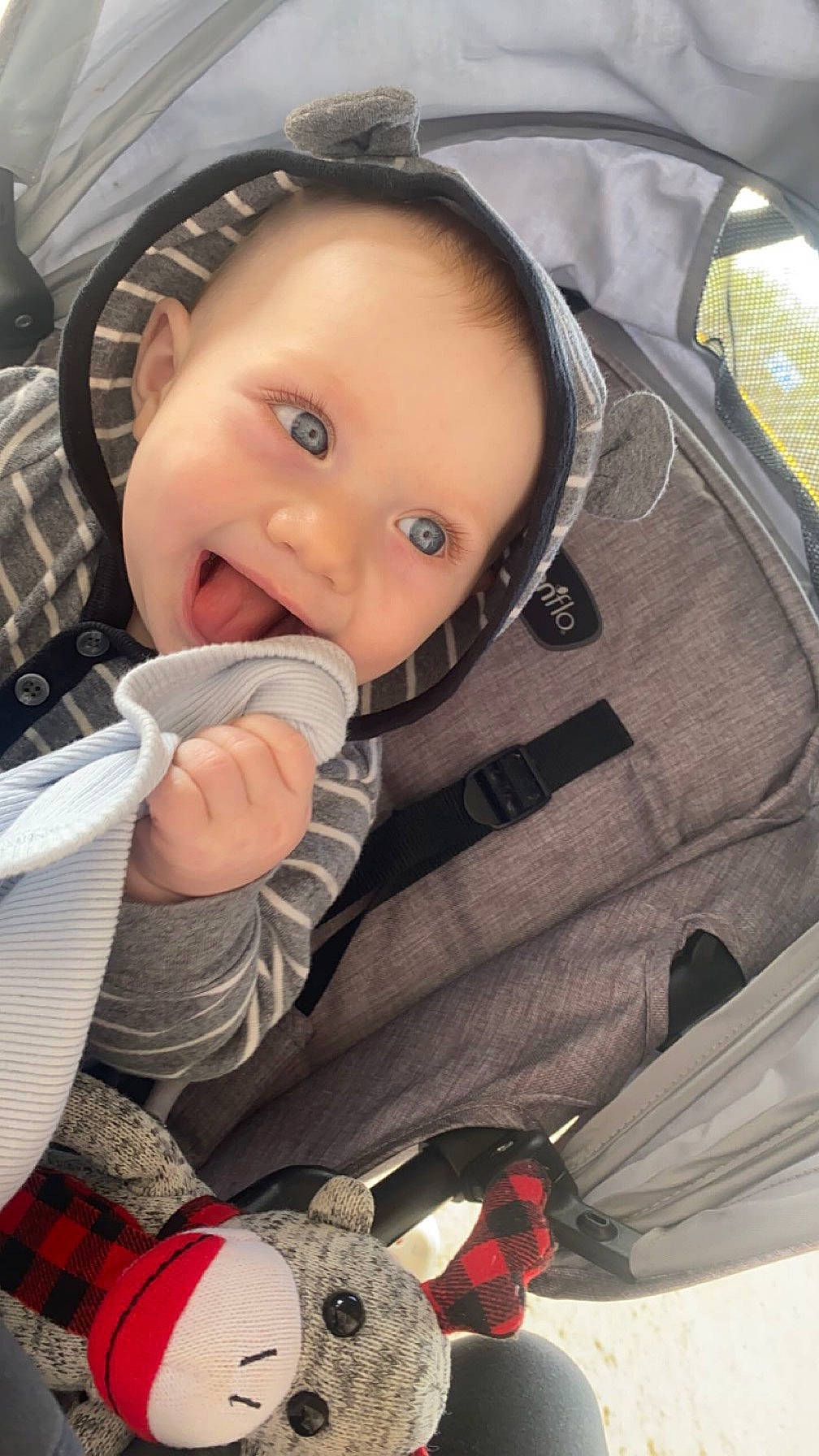 Hunter joined the competition — help win amazing prizes! baby, baby_carriage, baby_in_car_seat, baby_products, baby_toddler_clothing, car_seat, cheek, child, comfort, eyelash, facial_expression, happy, joy, mouth, nose, person, seat_belt, sitting, skin, smile