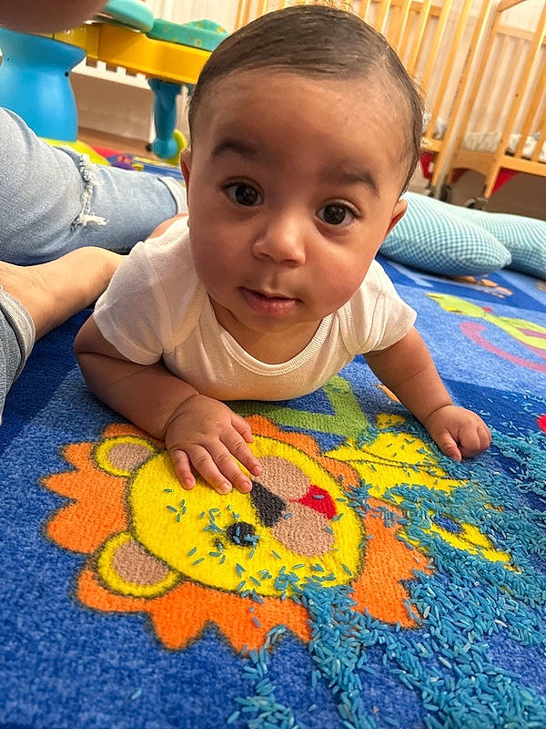 Kayson joined the competition — help win amazing prizes! adaptation, art, child, craft, electric_blue, floor, flooring, fun, happy, leisure, linens, orange, pattern, people, person, play, room, summer, t_shirt, toddler