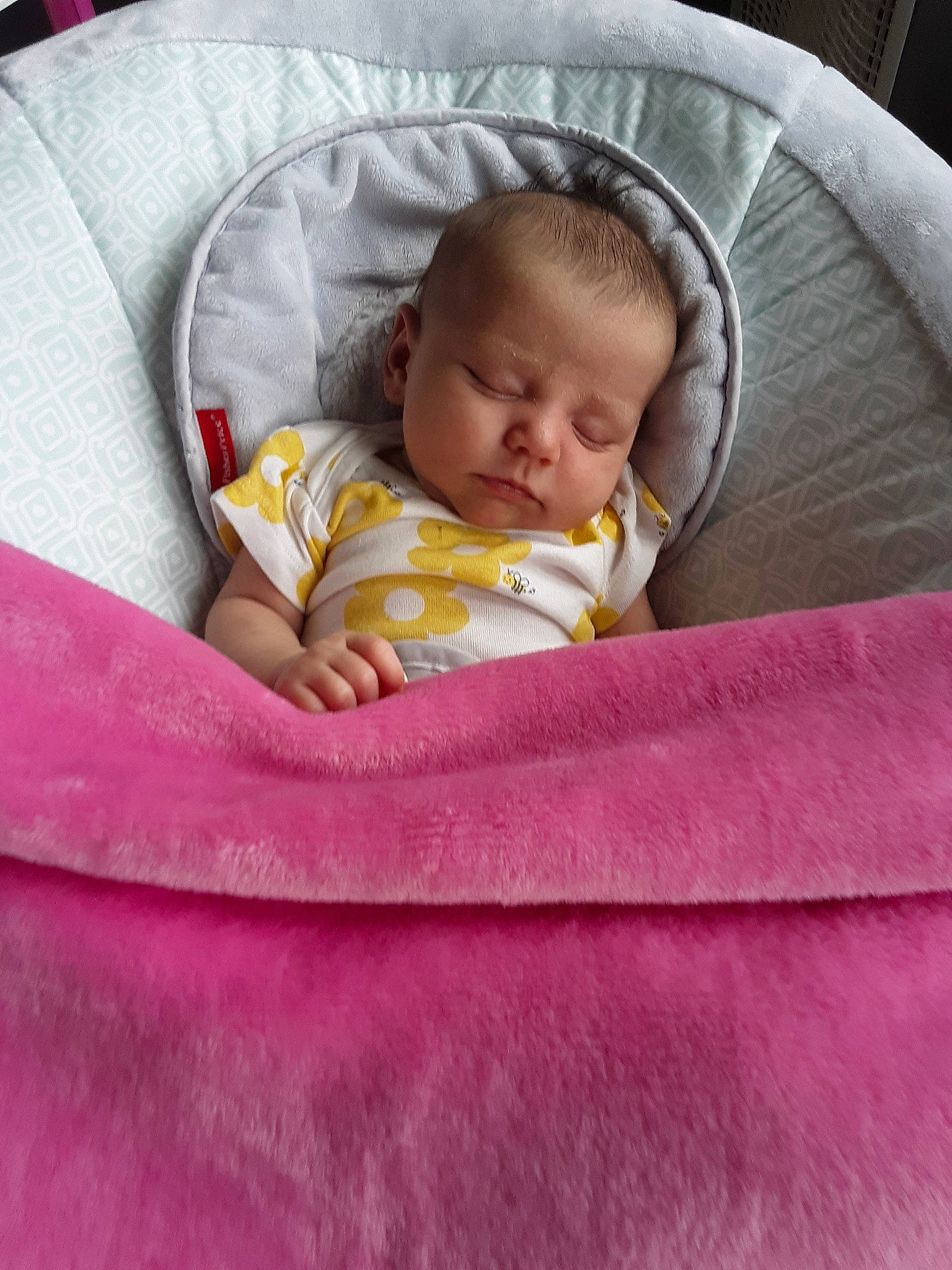 Fraya is registered to the contest to win money with this photo: baby, baby_products, baby_safety, baby_sleeping, bedding, bedtime, blanket, child, comfort, infant_bed, linens, nap, nap_mat, person, pink, product, sleep, textile, toddler