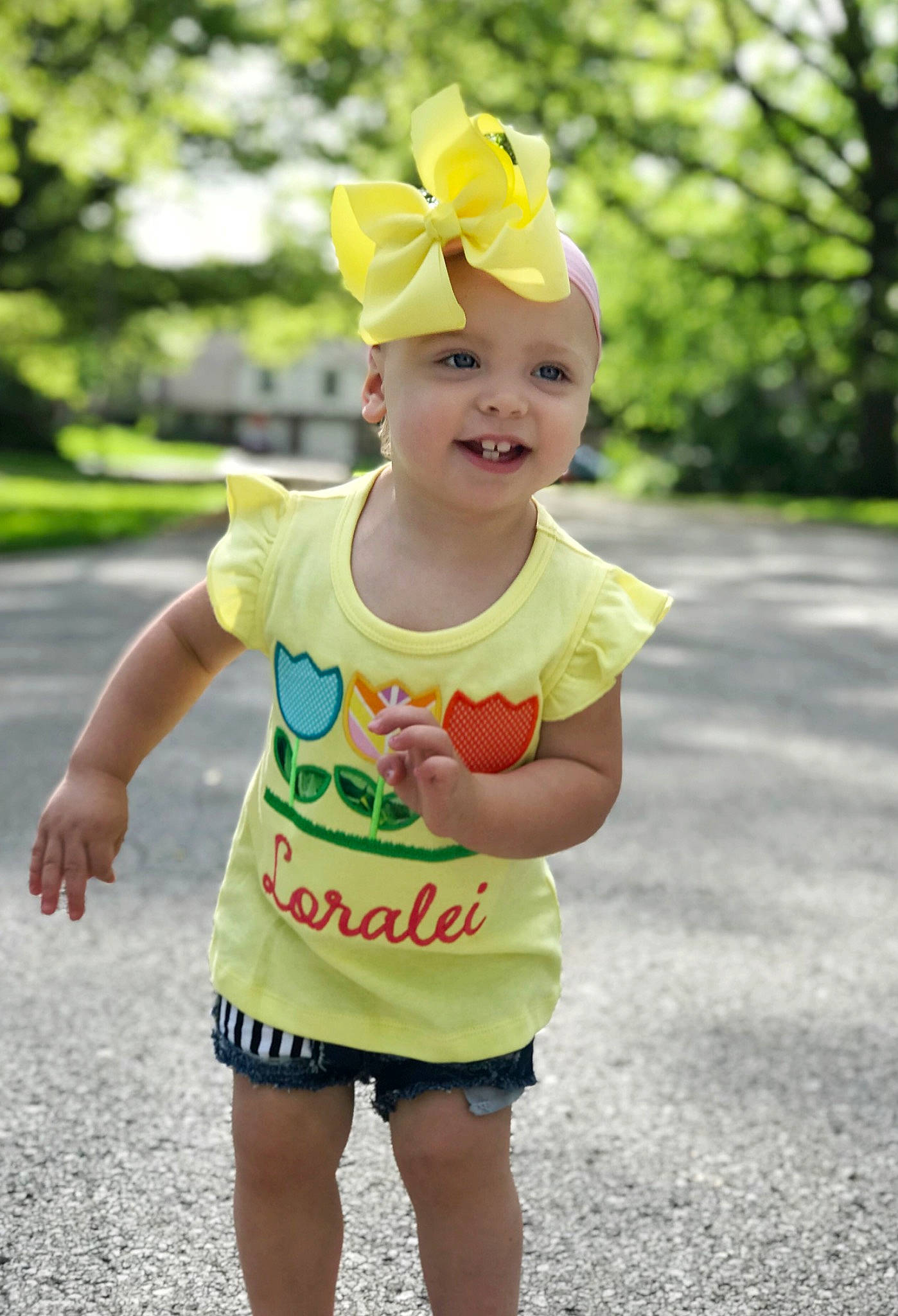 Loralei joined the competition — help win amazing prizes! baby, baby_toddler_clothing, child, dress, fun, happy, headwear, joy, outerwear, person, plant, play, product, recreation, shorts, sleeve, smile, spring, summer, t_shirt