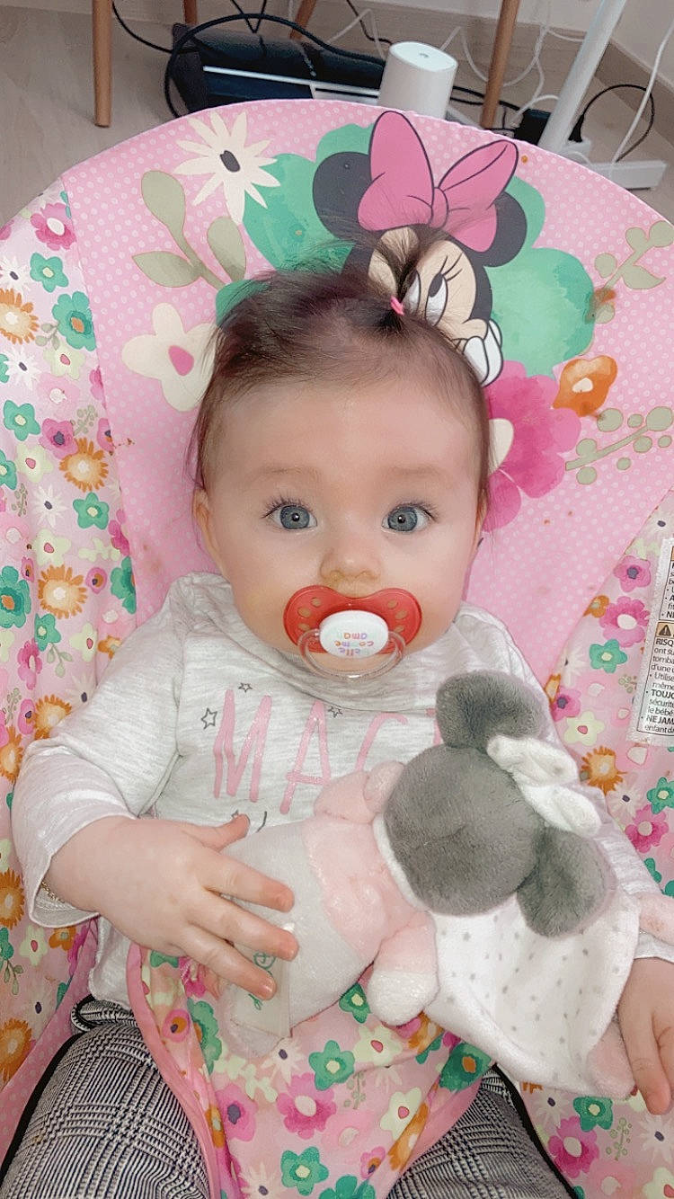 Britney a rejoint le concours — aidez-le/la à gagner de superbes lots ! baby, baby_products, baby_toddler_clothing, baby_toys, cheek, child, hair_accessory, linens, nose, peach, person, pink, product, toddler