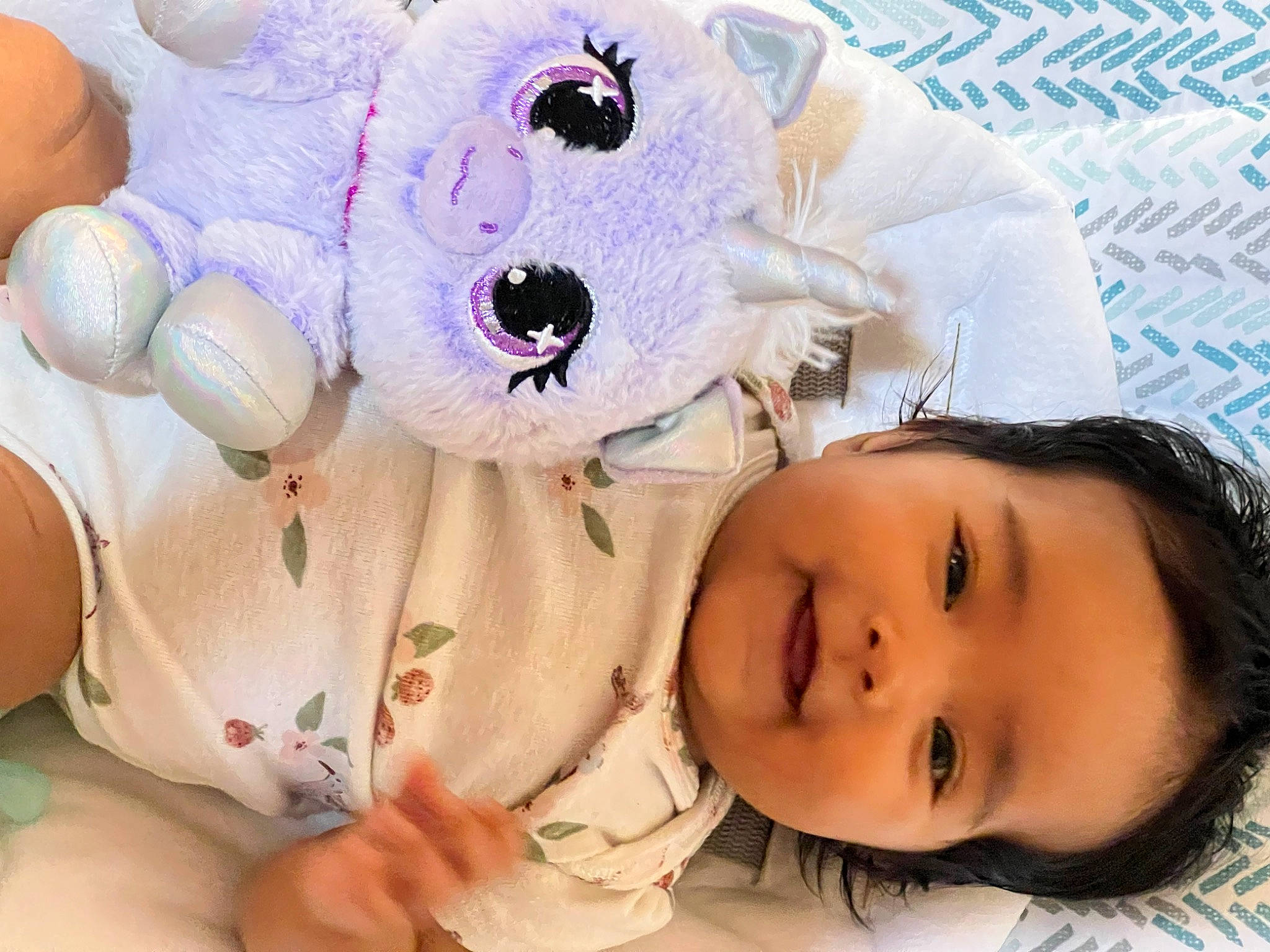 Valentina joined the competition — help win amazing prizes! baby_products, baby_sleeping, baby_toddler_clothing, cheek, child, comfort, eyelash, fur, happy, nose, person, pink, skin, sleeve, smile, stuffed_toy, teddy_bear, textile, toddler, toy