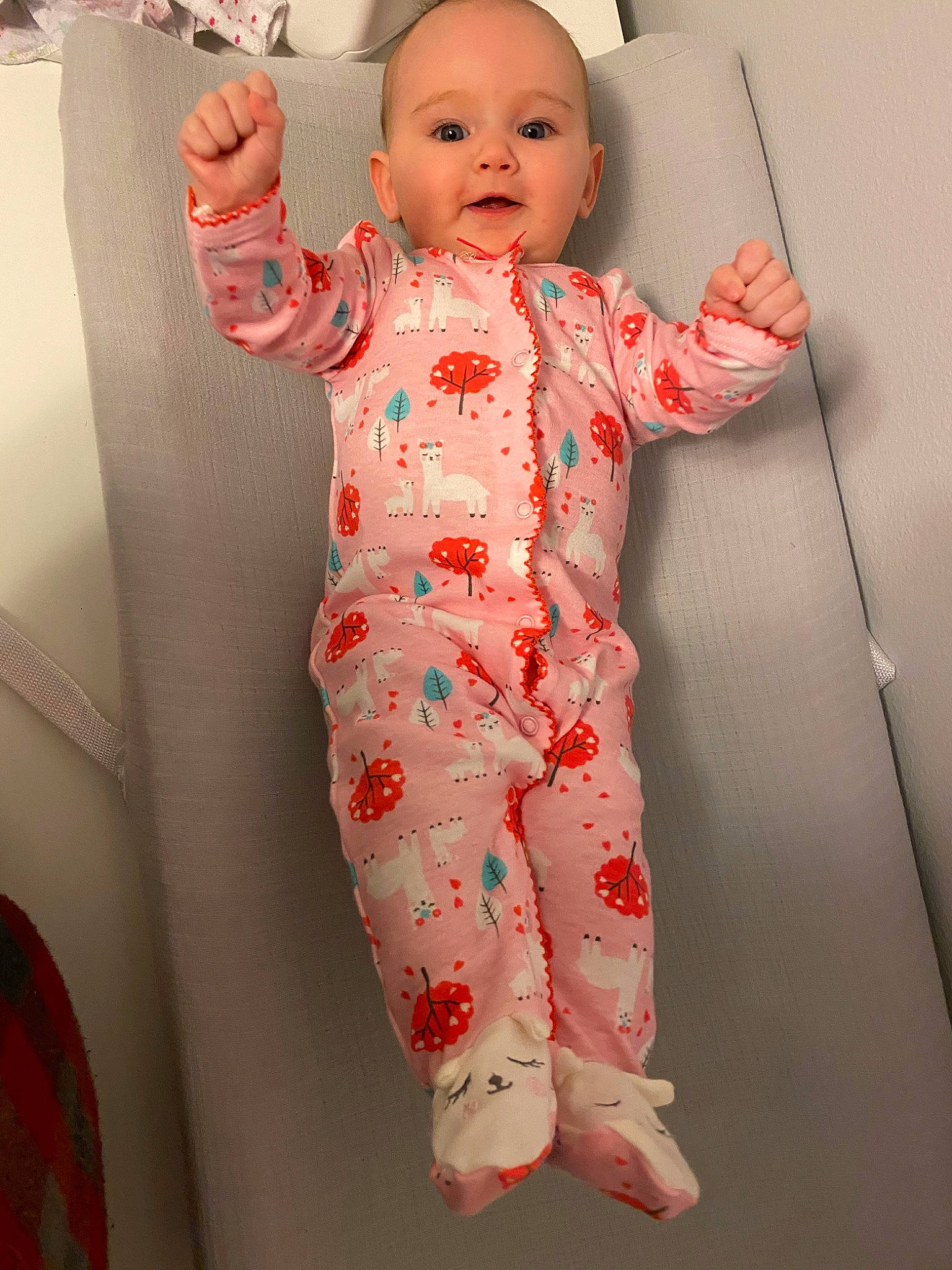 Marlie is registered to the contest to win money with this photo: baby, baby_products, baby_toddler_clothing, child, clothing, finger, nightwear, pajamas, person, pink, product, skin, sleeve, thumb, toddler
