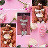 Tyniyah joined the competition — help win amazing prizes! baby, infant, pink, flower, rose, collage, text_overlay, cute, newborn, girl, headband, clothing, blanket, portrait, smile, soft, background, flower_arrangement, announcement, love