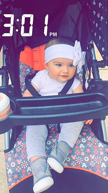 Arielle joined the competition — help win amazing prizes! baby, baby_carriage, baby_products, baby_toddler_clothing, beauty, chair, child, comfort, cool, electric_blue, facial_expression, fashion_accessory, fun, hat, headwear, human_body, lap, leisure, person, product