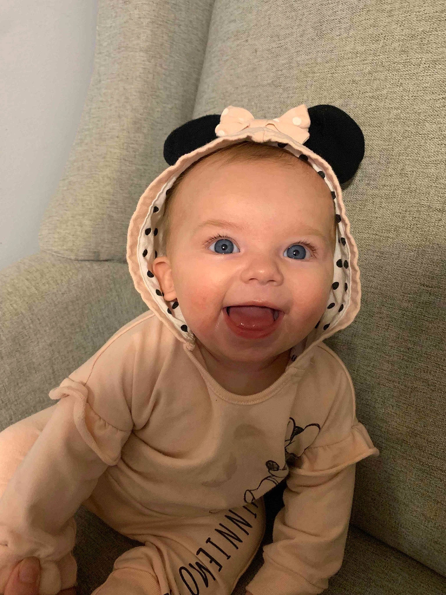 Kinlee joined the competition — help win amazing prizes! baby, baby_toddler_clothing, cheek, child, comfort, ear, eyebrow, eyelash, fashion_accessory, flash_photography, hair_accessory, happy, headband, headpiece, lip, person, skin, sleeve, smile, t_shirt
