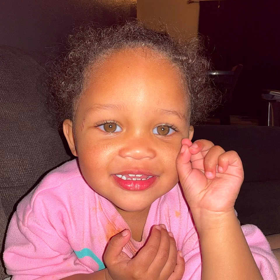 Khaleesi joined the competition — help win amazing prizes! architecture, baby, bodypart, couch, cushion, face, finger, furniture, hand, happy, head, homedecor, indoors, laughing, mouth, person, photography, portrait, smile, teeth