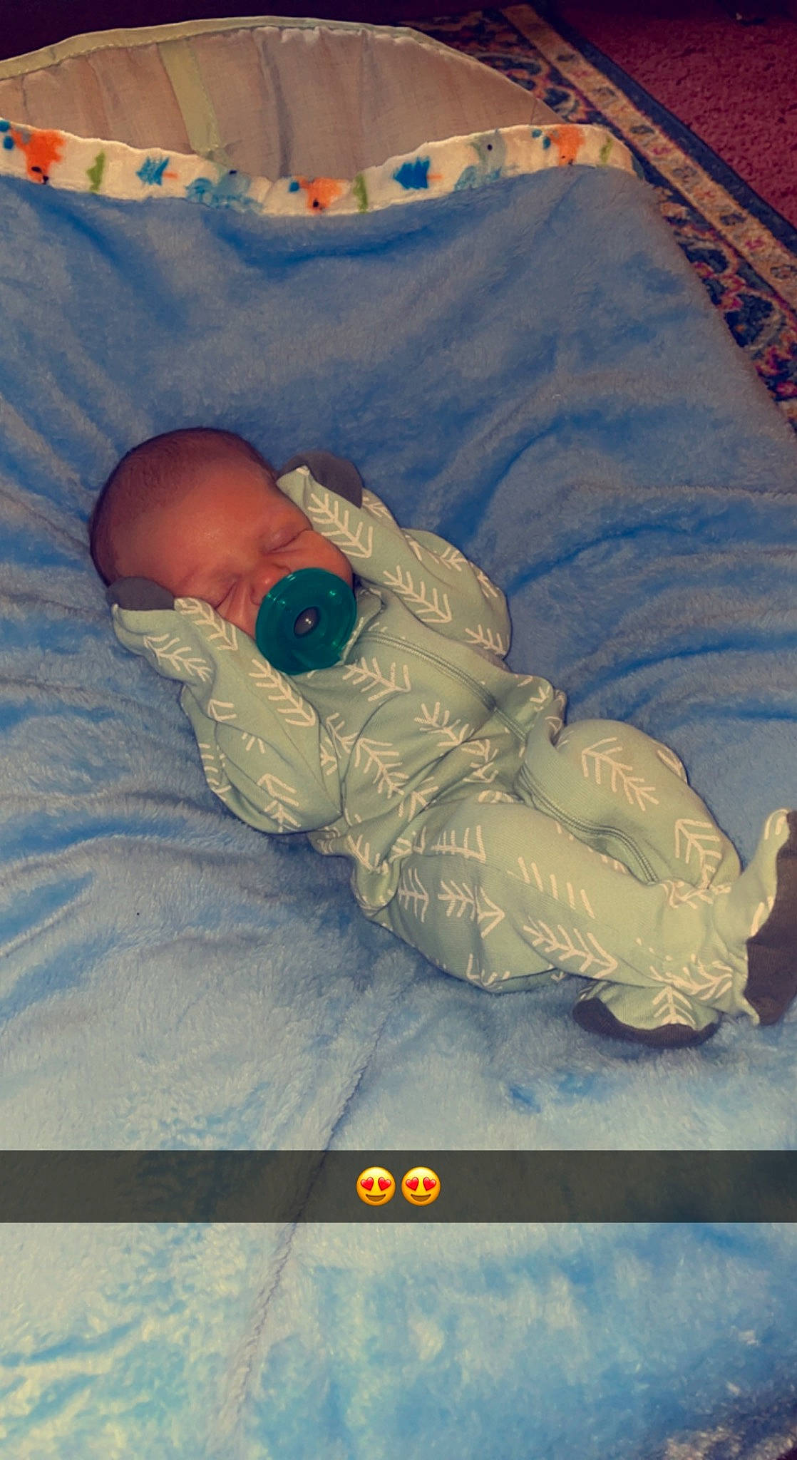 Malakai is registered to the contest to win money with this photo: baby, baby_products, baby_safety, baby_sleeping, baby_toddler_clothing, child, comfort, linens, nap, person, room, sleep, snow, toddler, winter