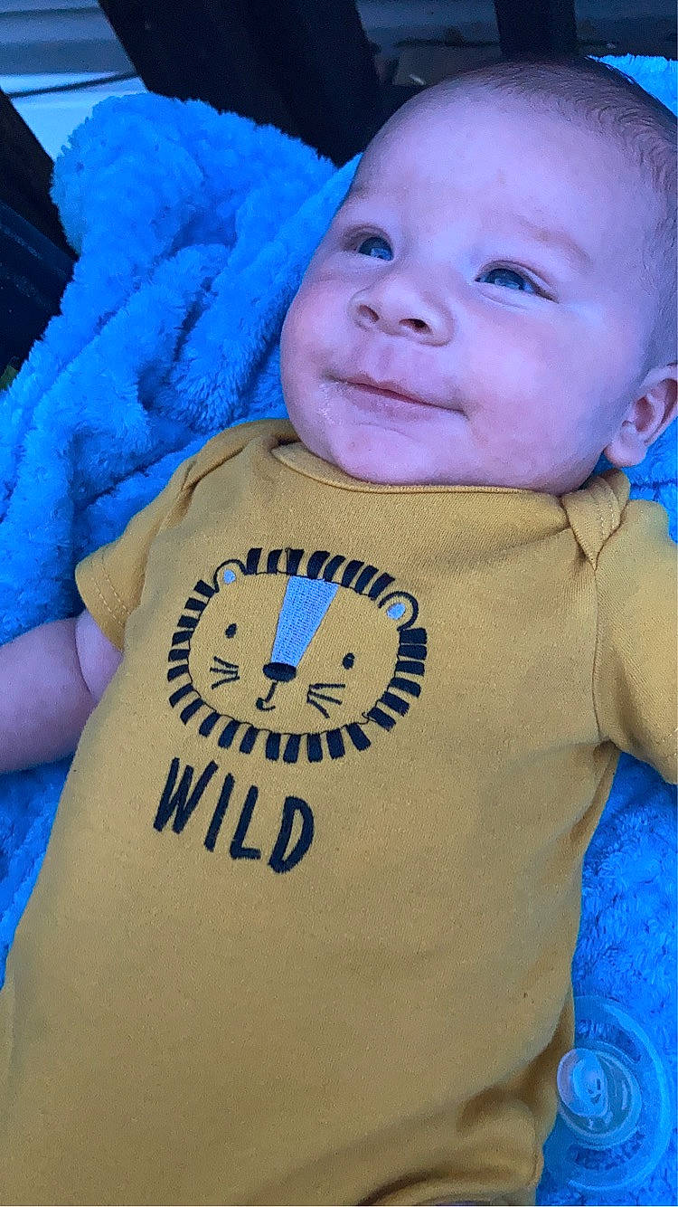 Kenai joined the competition — help win amazing prizes! arm, azure, baby, baby_toddler_clothing, blue, cheek, child, chin, electric_blue, eye, face, fun, happy, iris, person, skin, sleeve, smile, t_shirt, toddler