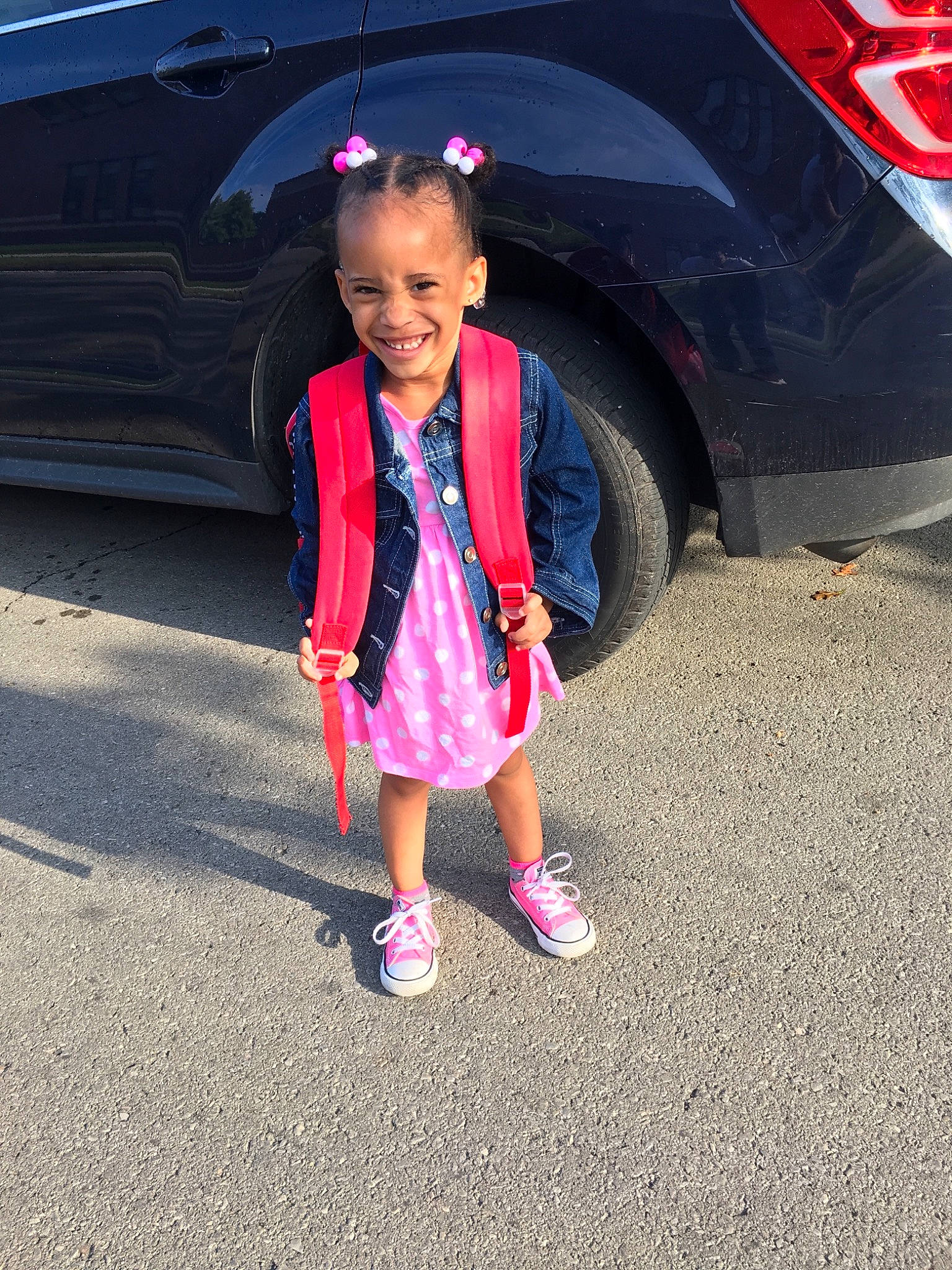 Sloan joined the competition — help win amazing prizes! asphalt, auto_part, automotive_design, automotive_exterior, car, child, city_car, family_car, footwear, fun, joy, luxury_vehicle, mid_size_car, minivan, person, photography, pink, plant, shoe, vacation