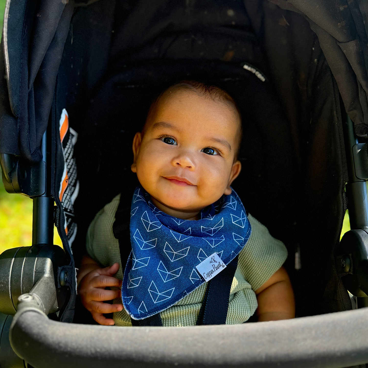 Franklin joined the competition — help win amazing prizes! accessories, baby, bed, buggy, clothing, face, furniture, happy, hat, head, person, photography, portrait, scarf, smile, strap, stroller, sunglasses, transportation, vehicle