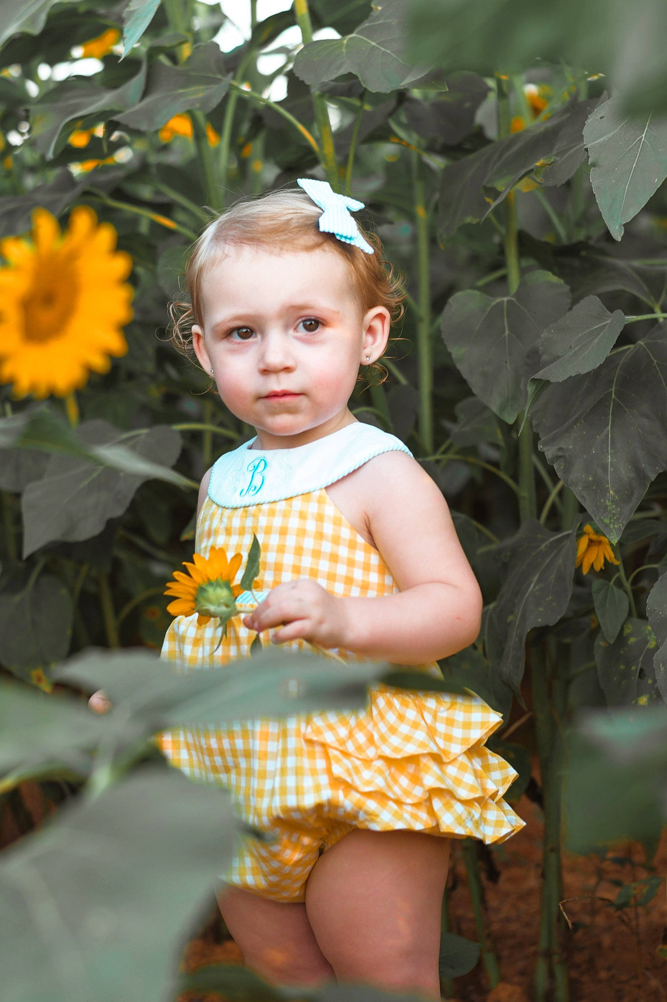 Brayley joined the competition — help win amazing prizes! baby_toddler_clothing, botany, day_dress, dress, face, facial_expression, fashion, flash_photography, flower, grass, hairstyle, happy, iris, nature, people_in_nature, person, plant, skin, standing, toddler
