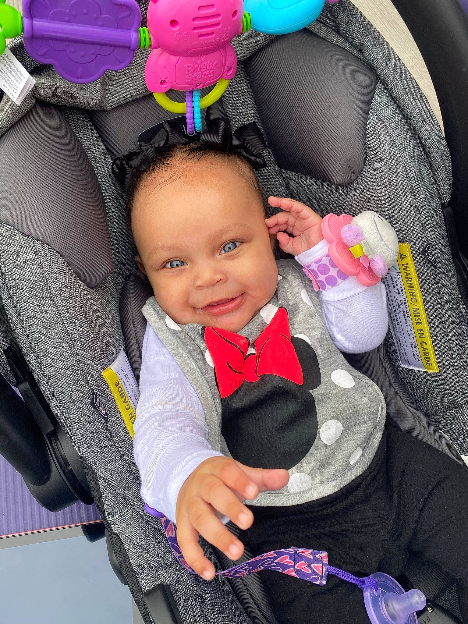 Lakyn joined the competition — help win amazing prizes! baby, baby_carriage, baby_in_car_seat, baby_products, baby_safety, baby_toddler_clothing, car_seat, car_seat_cover, cheek, child, comfort, head_restraint, joy, lap, person, pink, product, purple, seat_belt, stuffed_toy