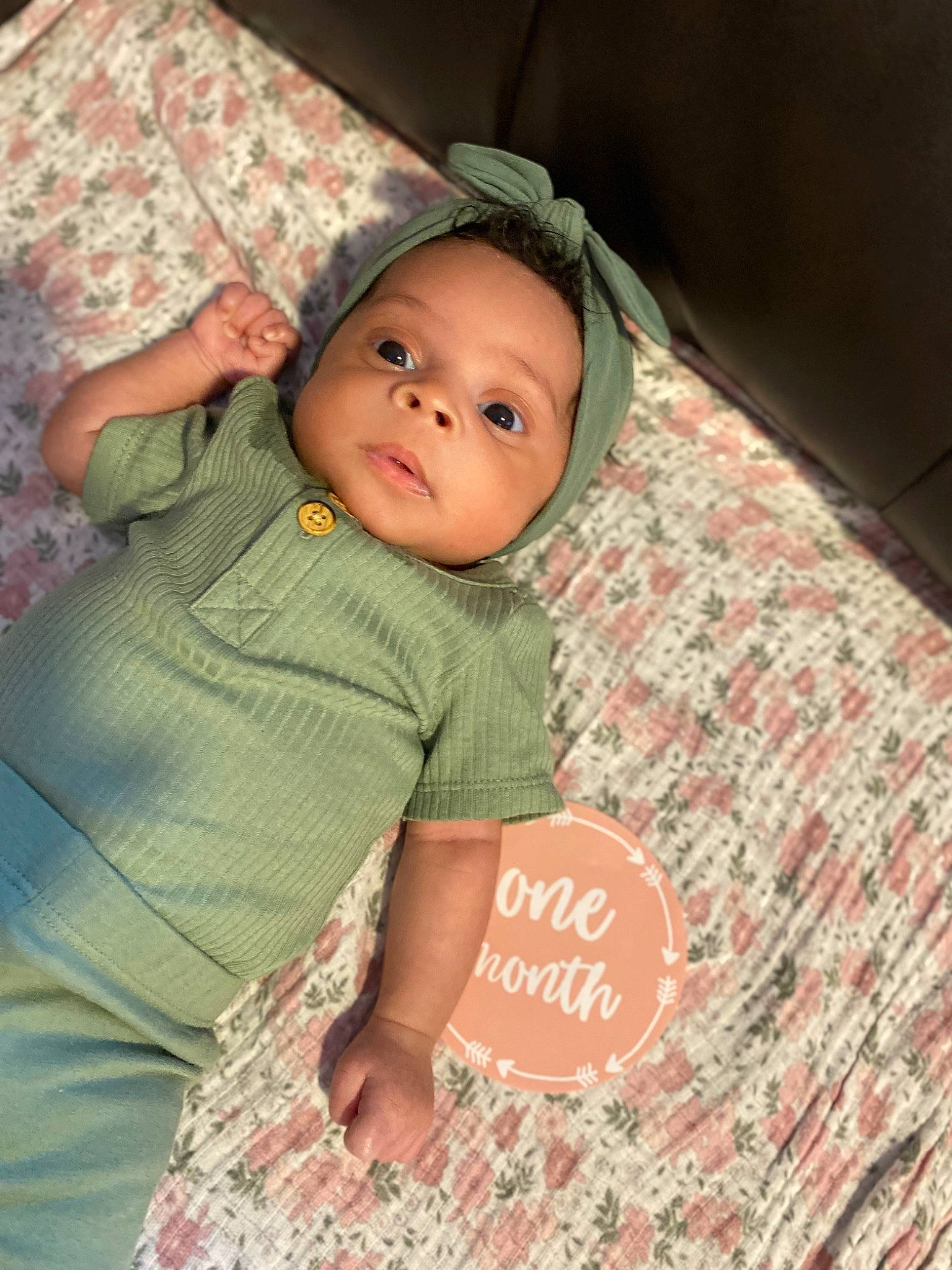 Emmie joined the competition — help win amazing prizes! baby, baby_products, baby_toddler_clothing, bedding, cheek, child, comfort, flooring, fun, linens, lip, pattern, peach, person, pink, room, sitting, skin, sleeve, toddler