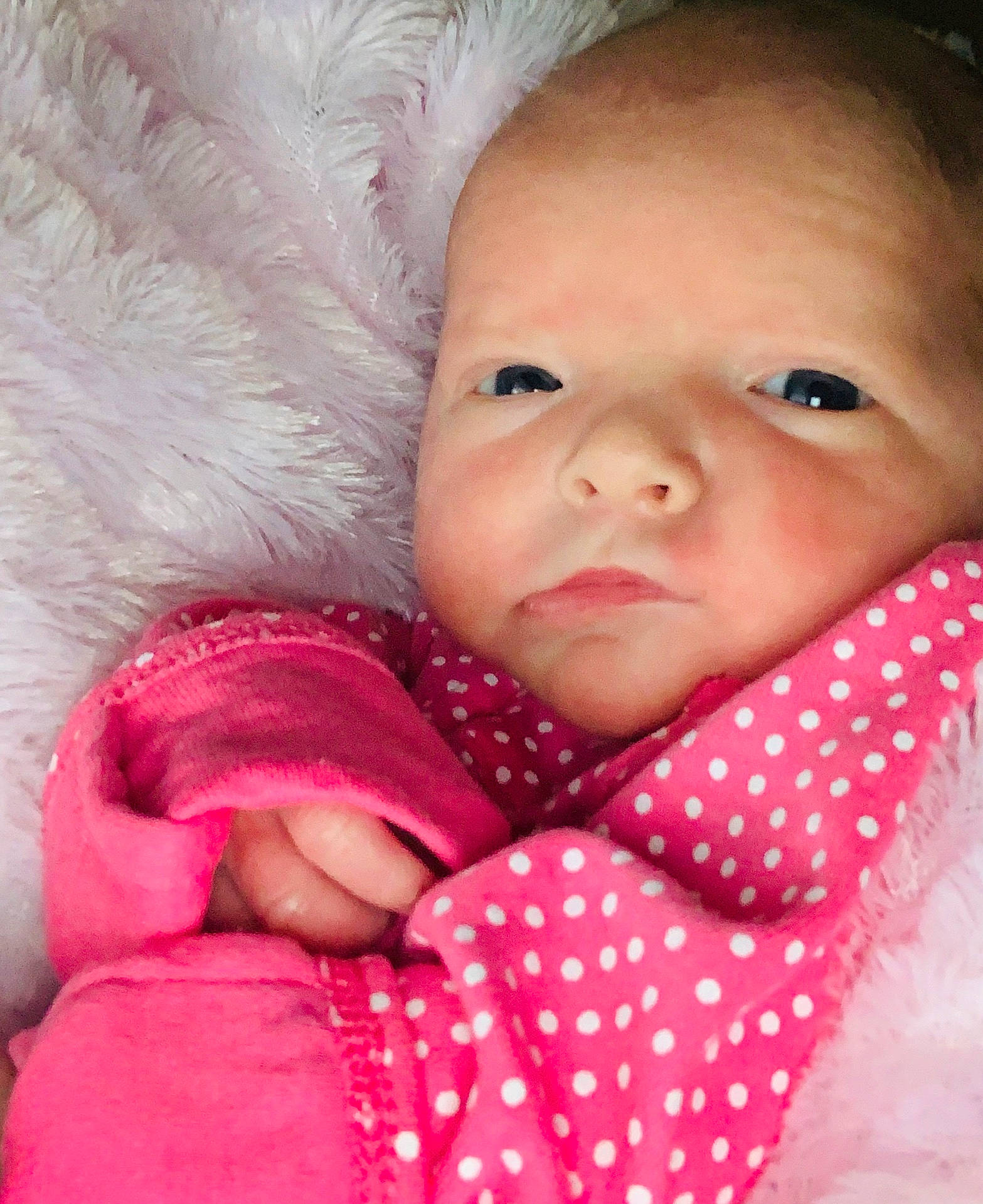 Cierra joined the competition — help win amazing prizes! baby, beauty, cheek, child, close_up, eye, face, head, iris, lip, mouth, nose, person, pink, portrait_photography, skin, smile, toddler