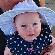 Emily joined the competition — help win amazing prizes! accessories, baby, bodypart, bonnet, cap, clothing, cutlery, dress, face, finger, hand, hat, head, jewelry, necklace, person, photography, portrait, summer, sunhat