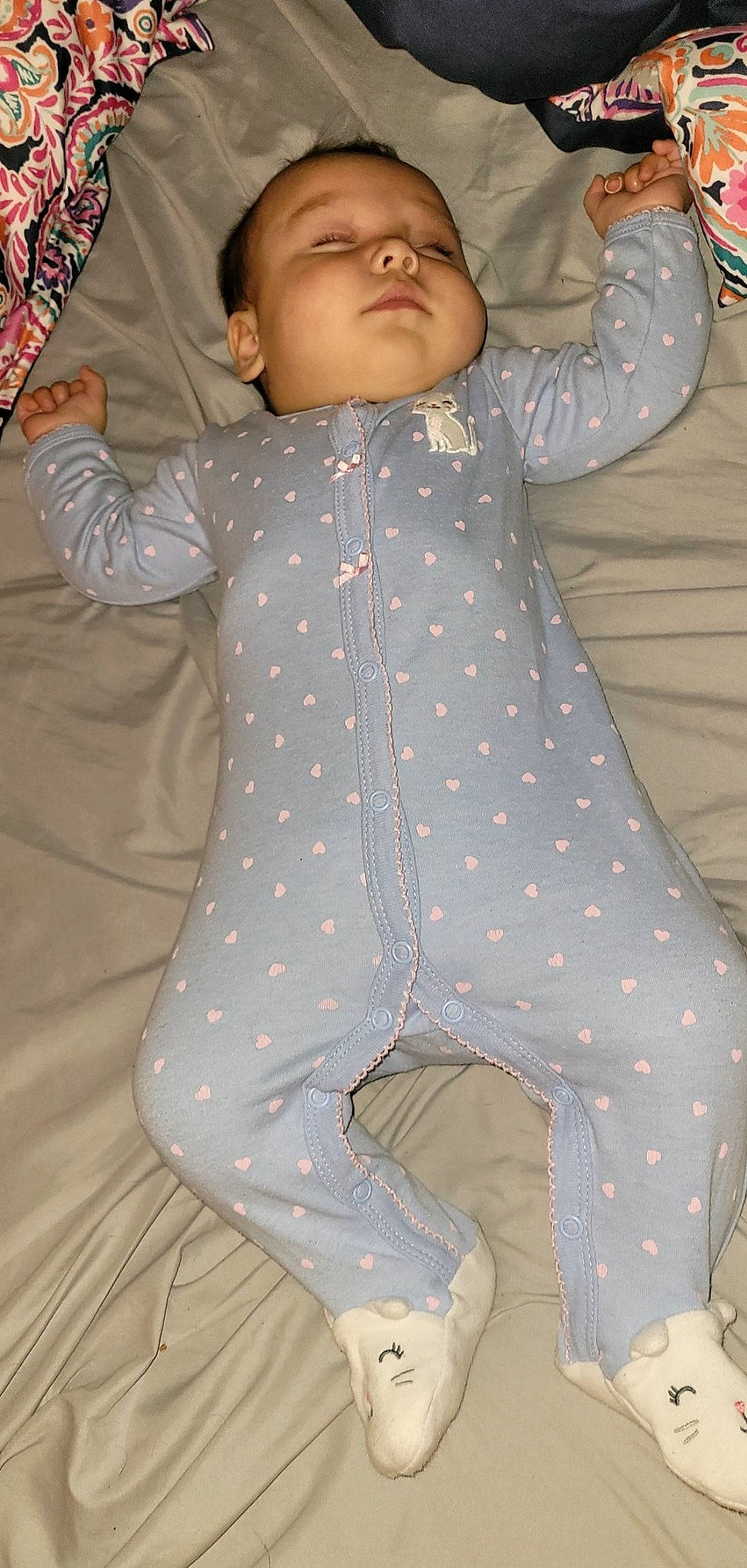 Evalynn Beverly Rae is registered to the contest to win money with this photo: baby, baby_toddler_clothing, beauty, child, comfort, fashion_design, fun, gesture, joint, linens, nightwear, outerwear, pattern, peach, person, photograph, pink, sleeve, textile, toddler