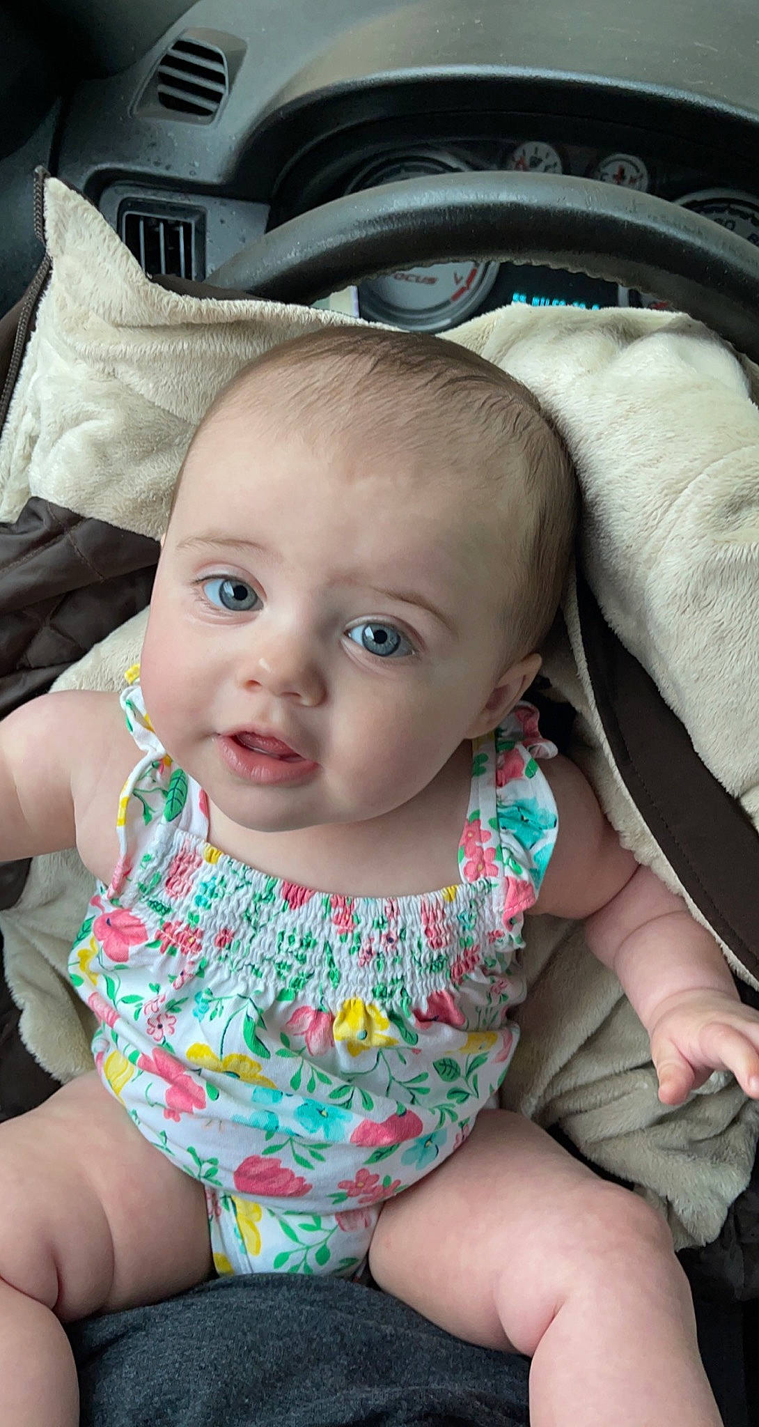 Ashlynn joined the competition — help win amazing prizes! baby, baby_products, baby_toddler_clothing, cheek, child, comfort, cool, eye, eyelash, face, facial_expression, happy, head, iris, mouth, person, product, sitting, skin, toddler