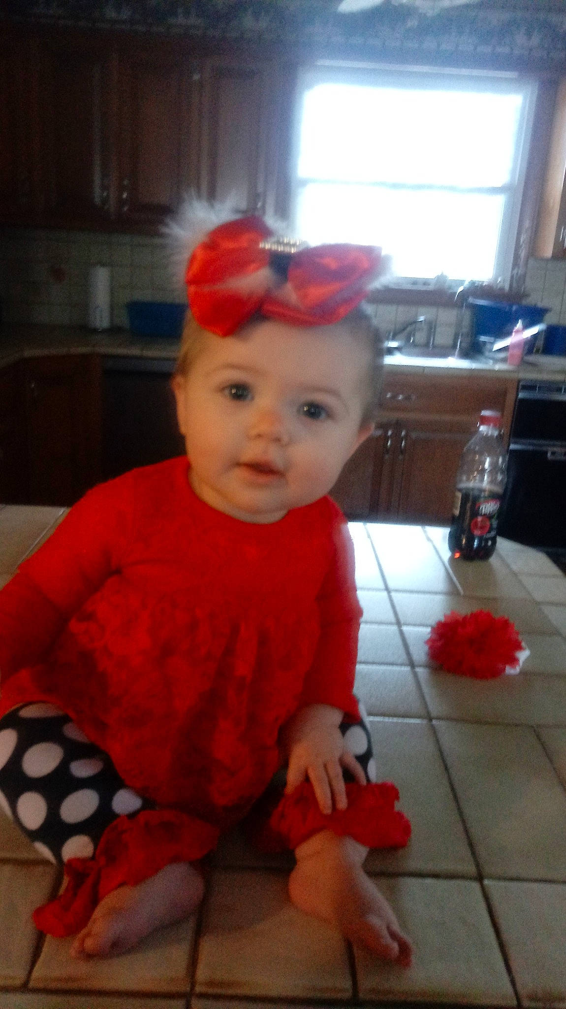 Melaney joined the competition — help win amazing prizes! child, costume, day, fun, girl, hair, hair_accessory, head, headgear, human_hair_color, infant, person, product, red, skin, textile, toddler