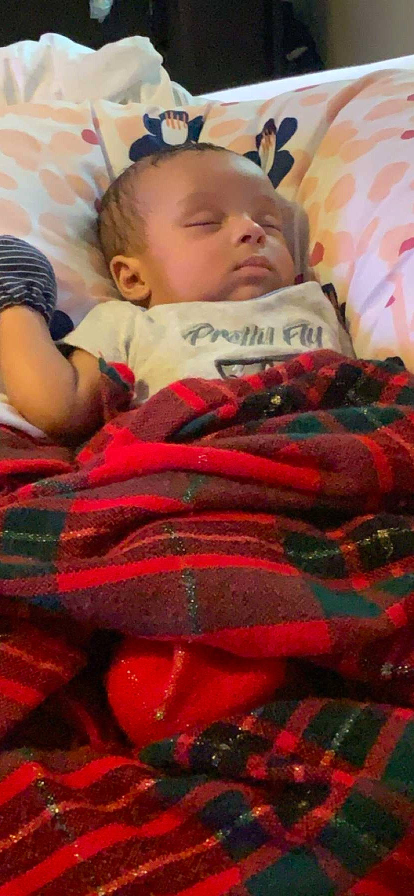 Jeremiah joined the competition — help win amazing prizes! baby, baby_sleeping, baby_toddler_clothing, beauty, bedding, carmine, cheek, child, comfort, cool, green, happy, linens, lip, magenta, pattern, person, red, room, skin