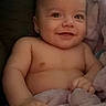 Jordin is registered to the contest to win money with this photo: baby, blanket, smiling, child, infant, couch, indoor, comfort, happy, skin, face, portrait, hands, cozy, relaxation, young, cute, soft, warm, person