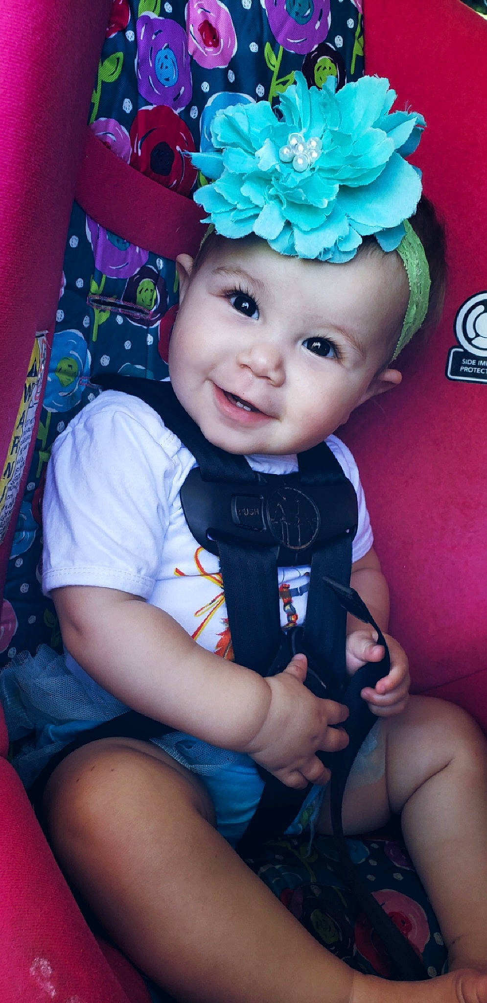 Elliana is registered to the contest to win money with this photo: baby, cheek, child, child_model, fashion_accessory, hair_accessory, happy, headband, headgear, headwear, person, product, smile, toddler