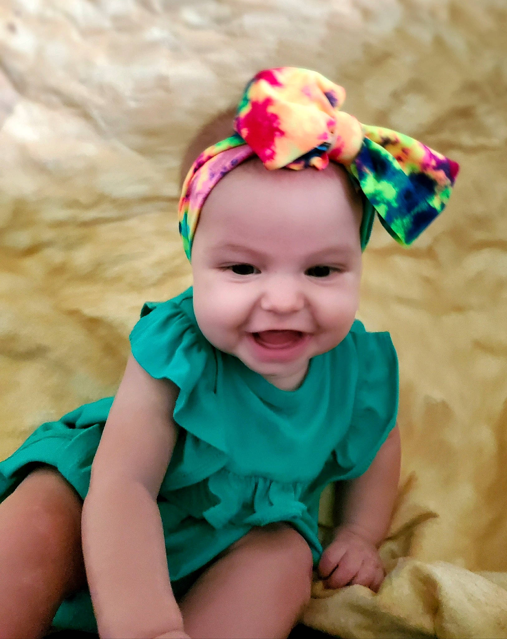 Norah joined the competition — help win amazing prizes! baby, baby_bloomers, baby_toddler_clothing, child, child_model, clothing, costume_accessory, fashion_accessory, hair_accessory, head, headband, headgear, headwear, joy, pattern, person, photography, pink, smile, toddler