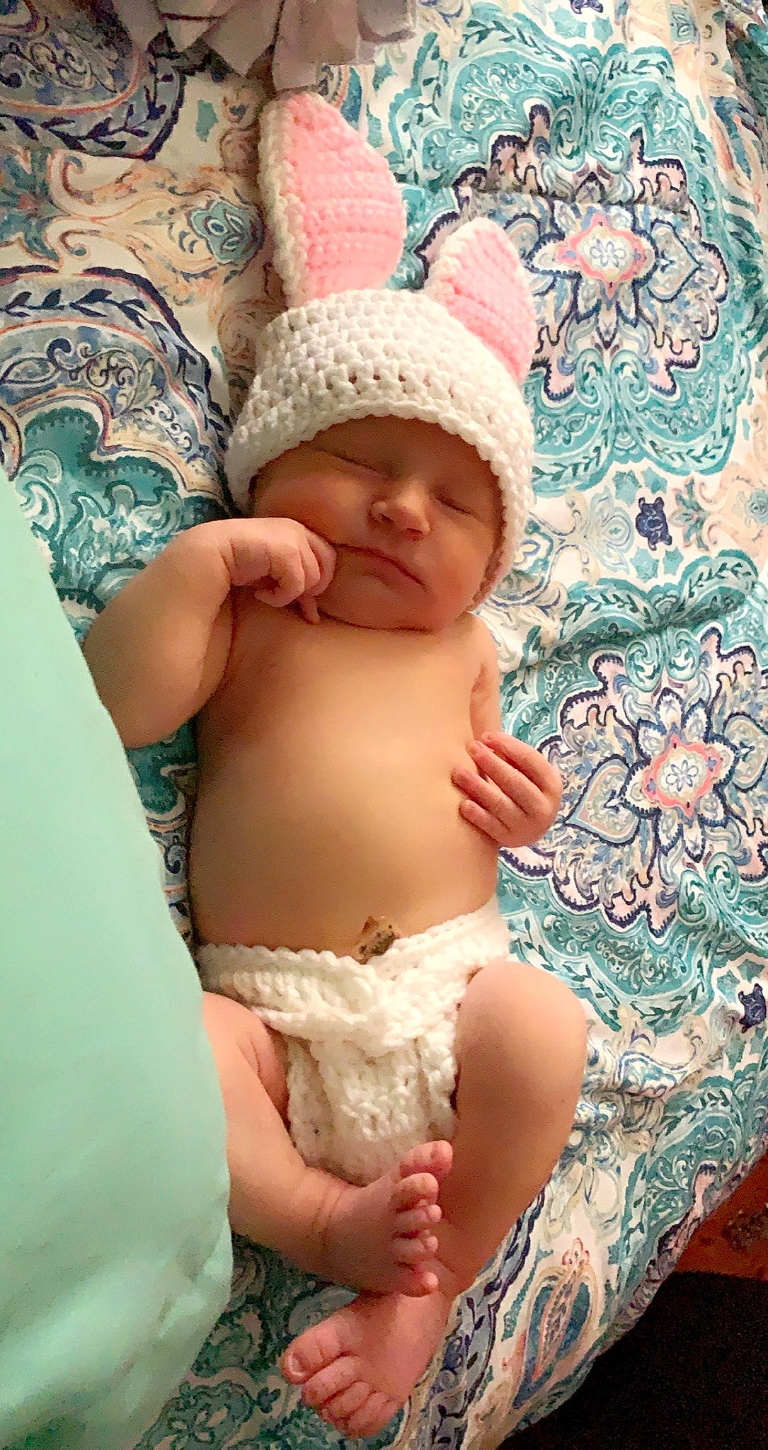 Dahlilah joined the competition — help win amazing prizes! abdomen, baby, baby_toddler_clothing, cap, chest, comfort, diaper, headgear, headwear, human_body, human_leg, linens, pattern, person, pink, skin, stomach, textile, thigh, toddler