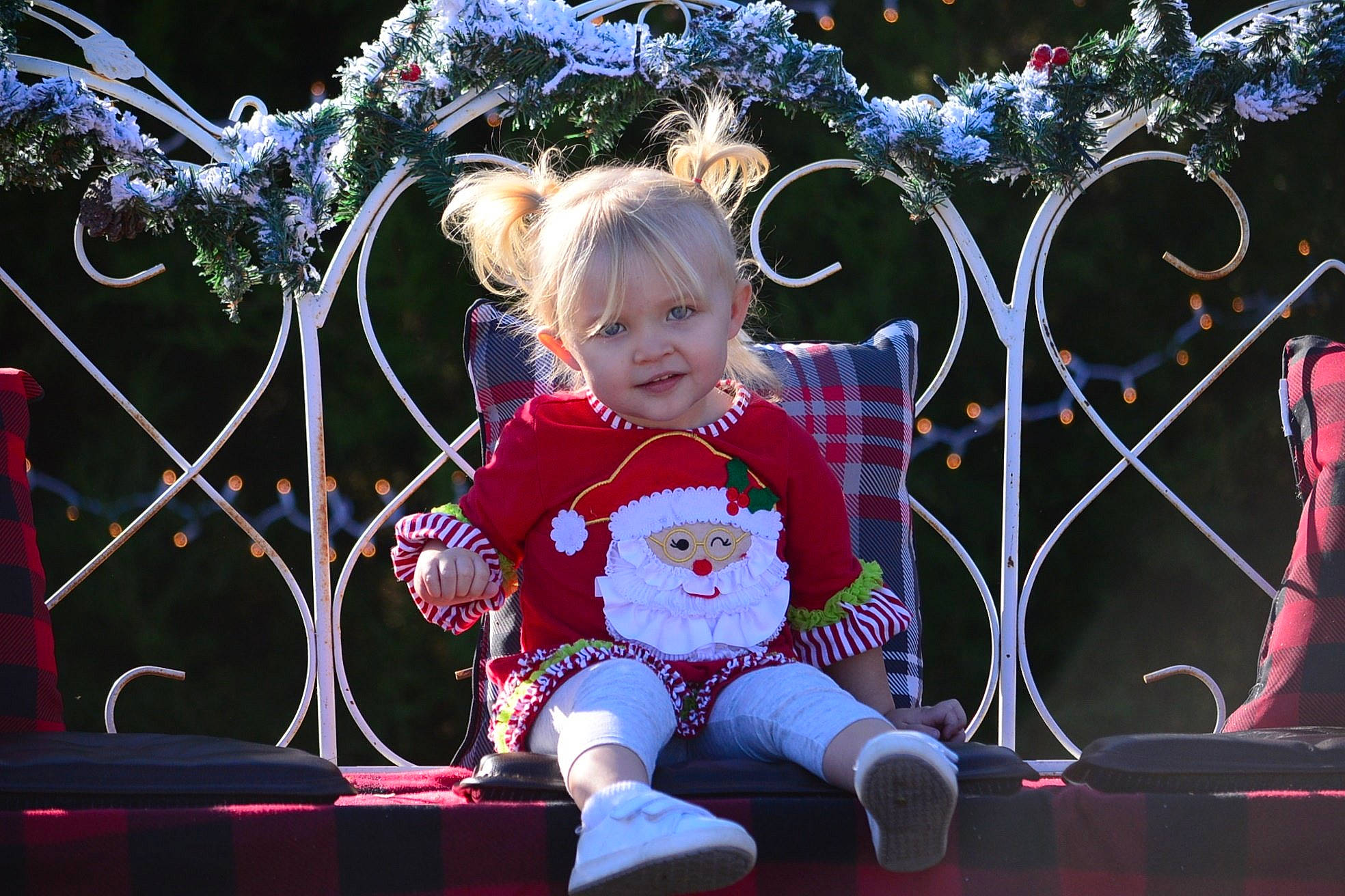 Jackie joined the competition — help win amazing prizes! child, christmas, christmas_decoration, christmas_eve, christmas_lights, christmas_ornament, fictional_character, holiday, person, plant, smile, toddler, tree