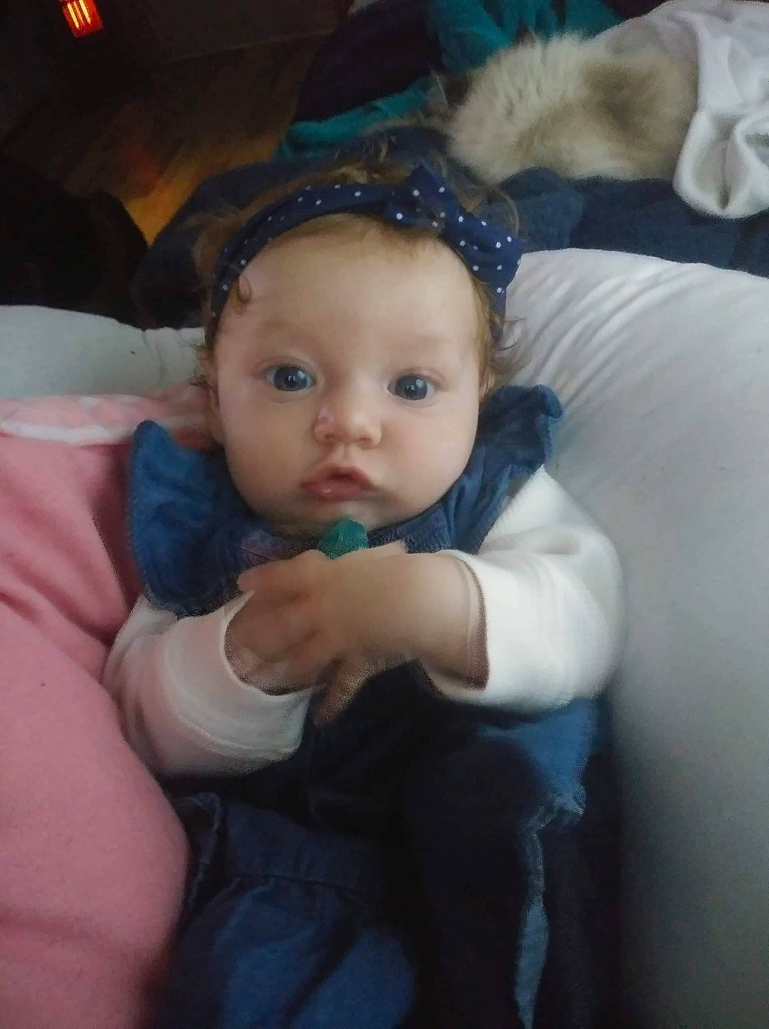 Barbara joined the competition — help win amazing prizes! baby, beauty, cheek, child, eye, eyebrow, face, finger, forehead, hair_accessory, hand, head, headgear, iris, lip, mouth, nose, person, skin, technology