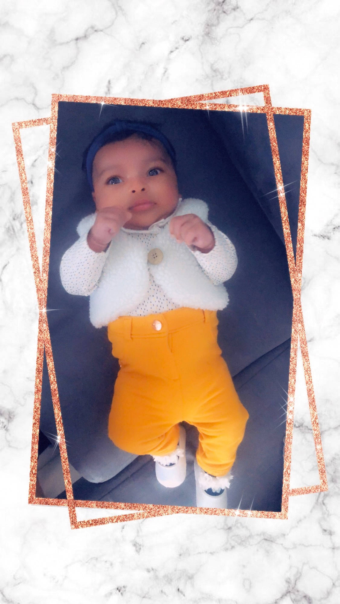 Leyana a rejoint le concours — aidez-le/la à gagner de superbes lots ! baby, baby_products, baby_toddler_clothing, cheek, child, child_model, craft, creative_arts, headwear, orange, person, textile, toddler