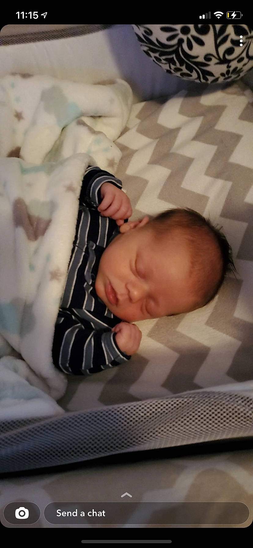 Dayton is registered to the contest to win money with this photo: baby, baby_products, baby_safety, baby_sleeping, baby_toddler_clothing, bedding, bedtime, cheek, child, chin, comfort, head, iris, linens, nap, person, room, sitting, sleeve, toddler