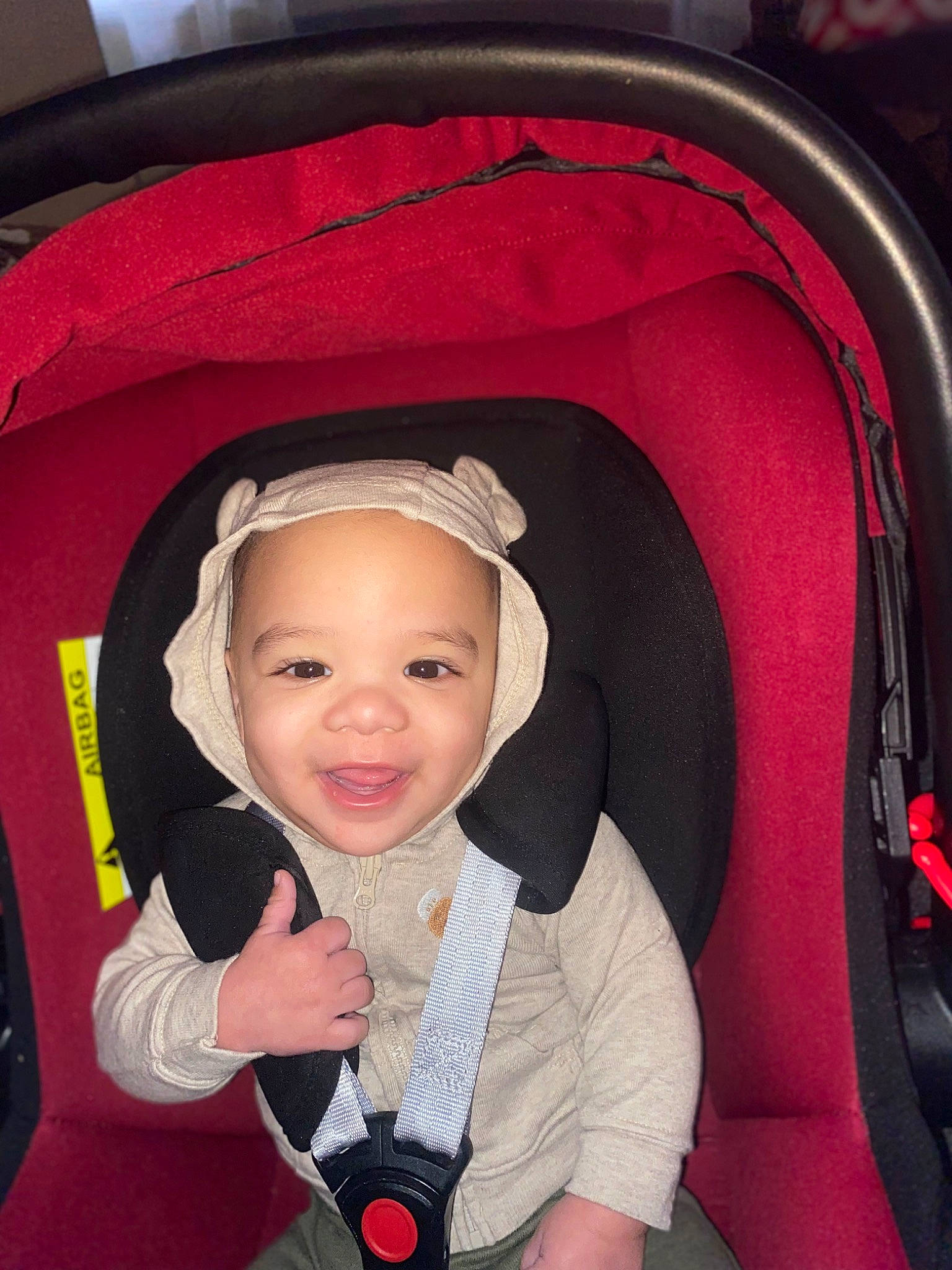 Bellamy joined the competition — help win amazing prizes! auto_part, automotive_design, baby, baby_carriage, baby_products, car_seat, child, comfort, face, flash_photography, fun, happy, joy, motor_vehicle, organ, person, pink, product, smile, snapshot