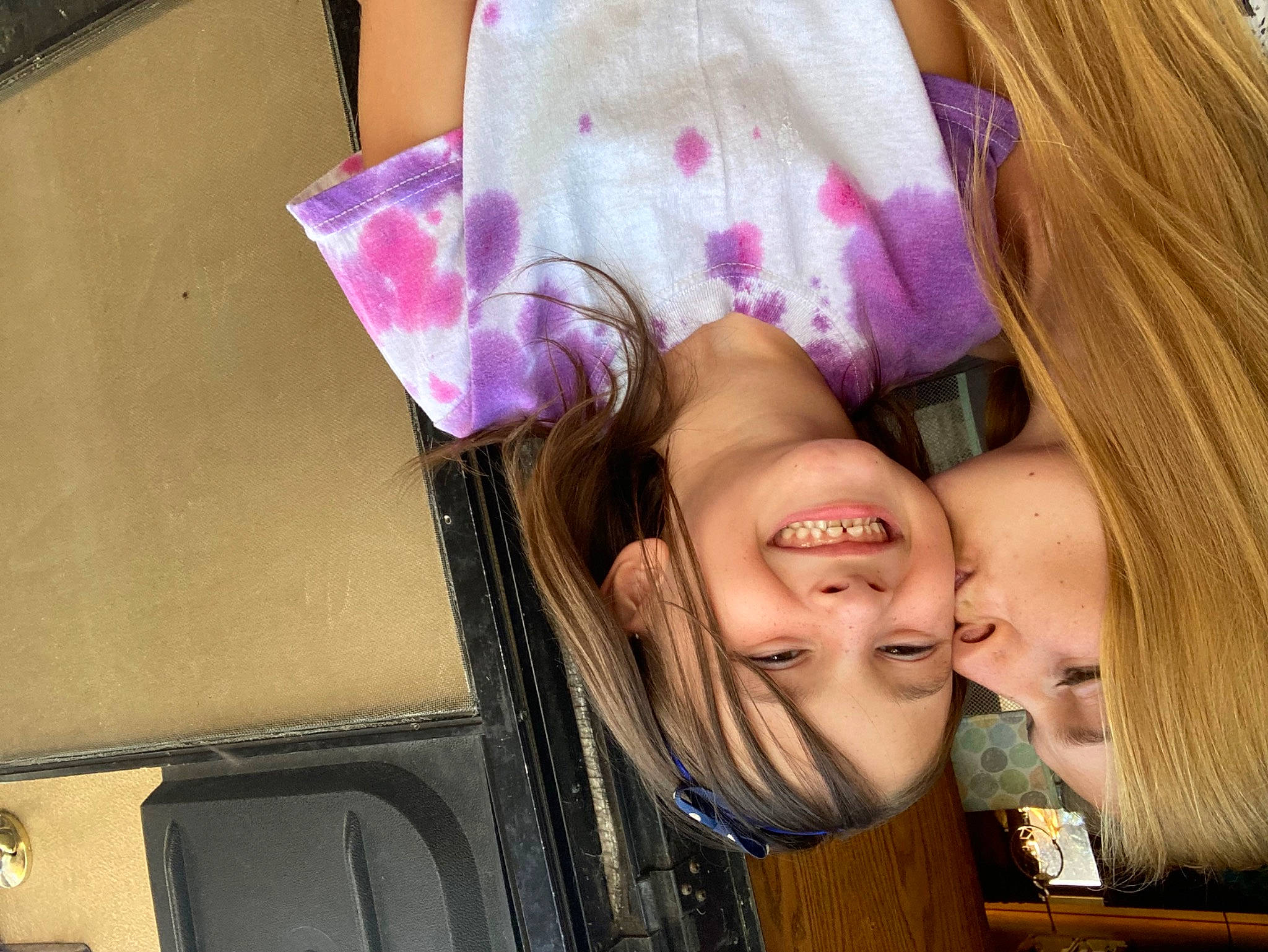 Vanessa is registered to the contest to win money with this photo: brown_hair, cheek, child, chin, eyebrow, eyelash, fashion_accessory, fun, hair_coloring, happy, joy, lip, long_hair, magenta, person, petal, pink, purple, selfie, skin