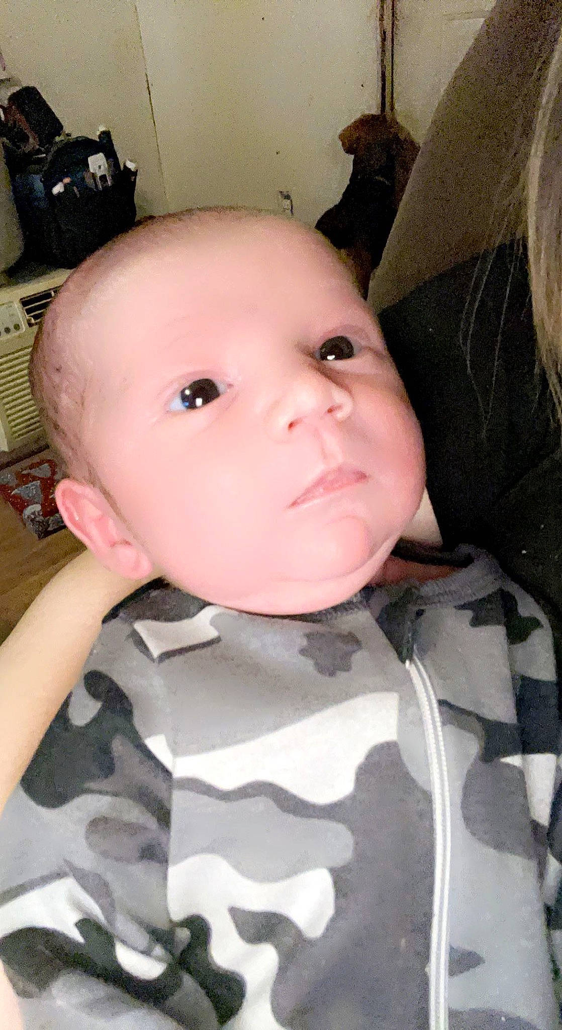 Xayvier joined the competition — help win amazing prizes! baby, baby_toddler_clothing, cheek, child, chin, collar, comfort, ear, eyebrow, eyelash, fun, iris, lip, luggage_and_bags, nose, person, personal_protective_equipment, sitting, skin, sleeve