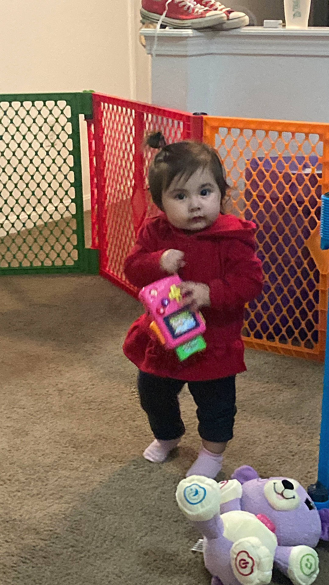 Maria joined the competition — help win amazing prizes! baby, baby_products, baby_toddler_clothing, child, design, door, fence, fun, happy, leisure, magenta, mammal, person, play, product, recreation, room, skin, toddler, toy